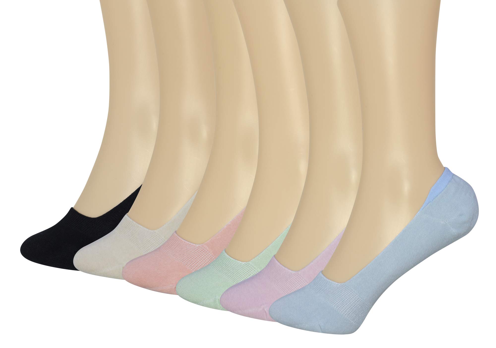 Women's No Show Socks 6-Pack - Anti Slip Invisible Liner Socks for Sneakers, Loafers & Flats - Breathable Hidden Socks for Everyday Wear & Workouts