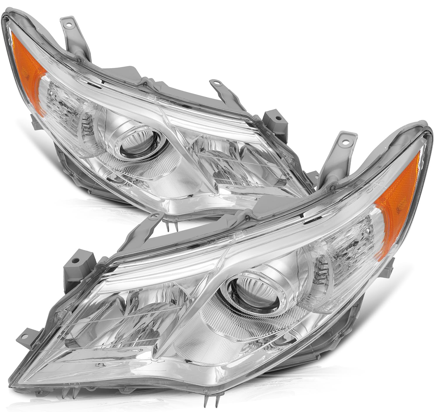 ECCPP Headlight Assembly for Toyota Camry 2012-2014 - Driver & Passenger Side Replacement Headlamps with Bright LED Bulbs | Perfect for Night Driving and Foggy Conditions