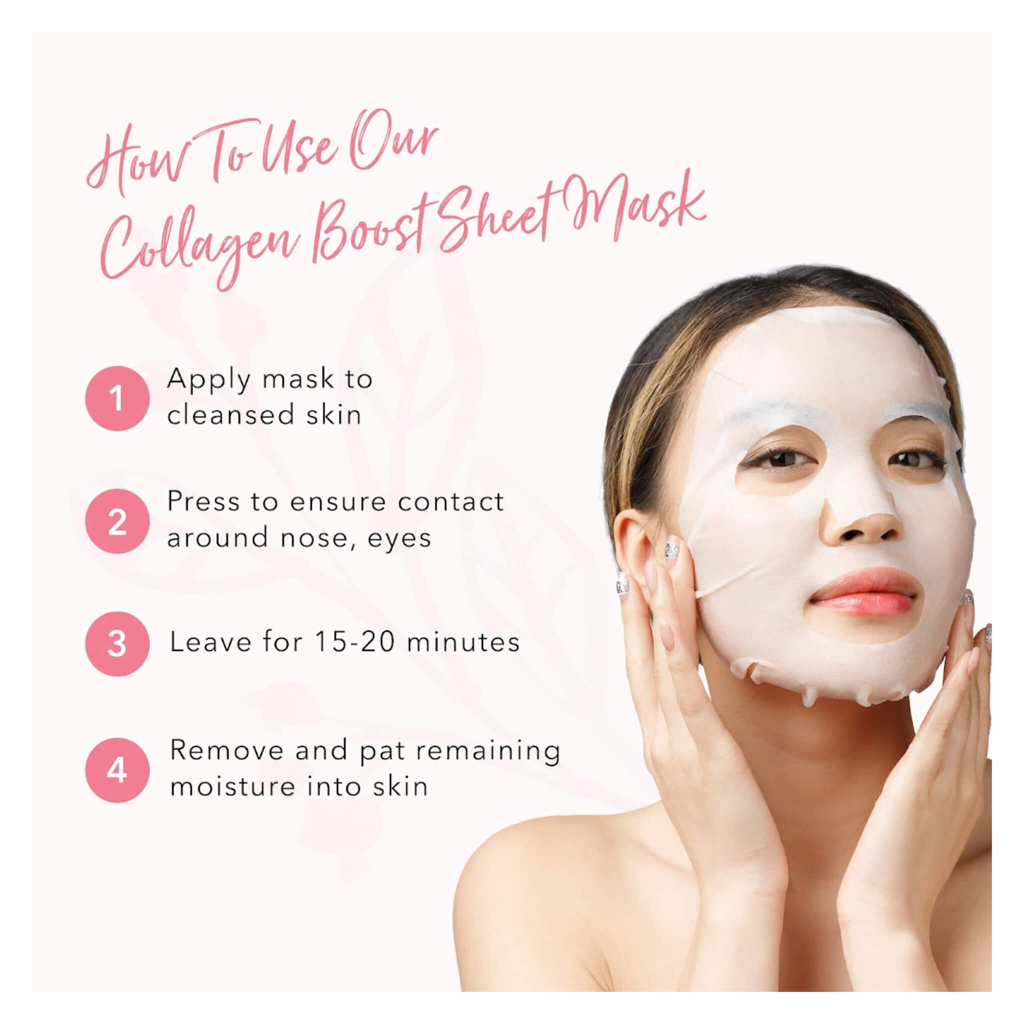 Collagen Boost Sheet Mask - Anti-Aging Facial Mask for Hydration & Skin Rejuvenation | Perfect for Night Routine & Self-Care Days