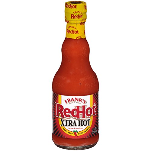 Frank's RedHot Xtra Hot Cayenne Pepper Hot Sauce - Keto Friendly, Gluten Free - 12 fl oz Bottle - Perfect for Wings, Tacos, Pizza & Grilling - Spicy Condiment for Cooking & Dipping