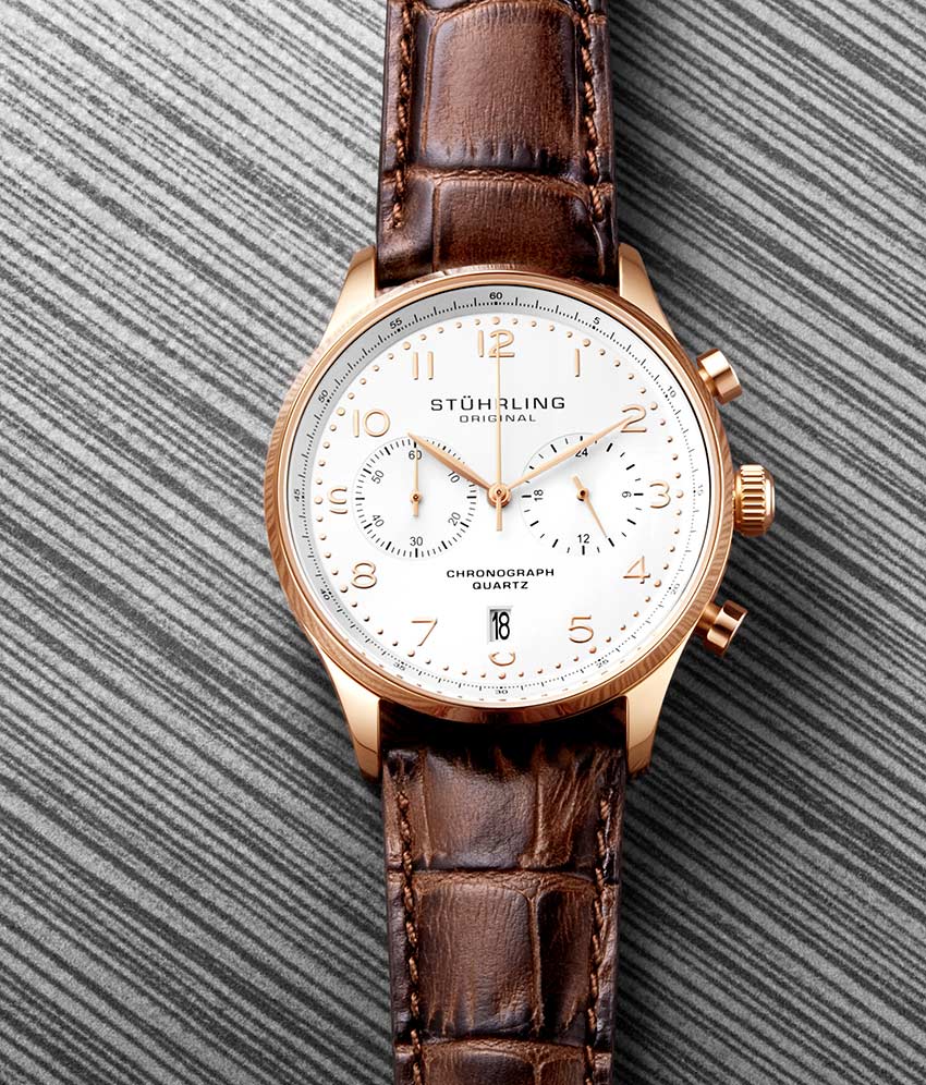 GR1 Q 896 Quartz 42mm Chronograph Watch for Men - Waterproof Sports Chrono Wristwatch with Date Display - Perfect for Running, Swimming & Outdoor Activities