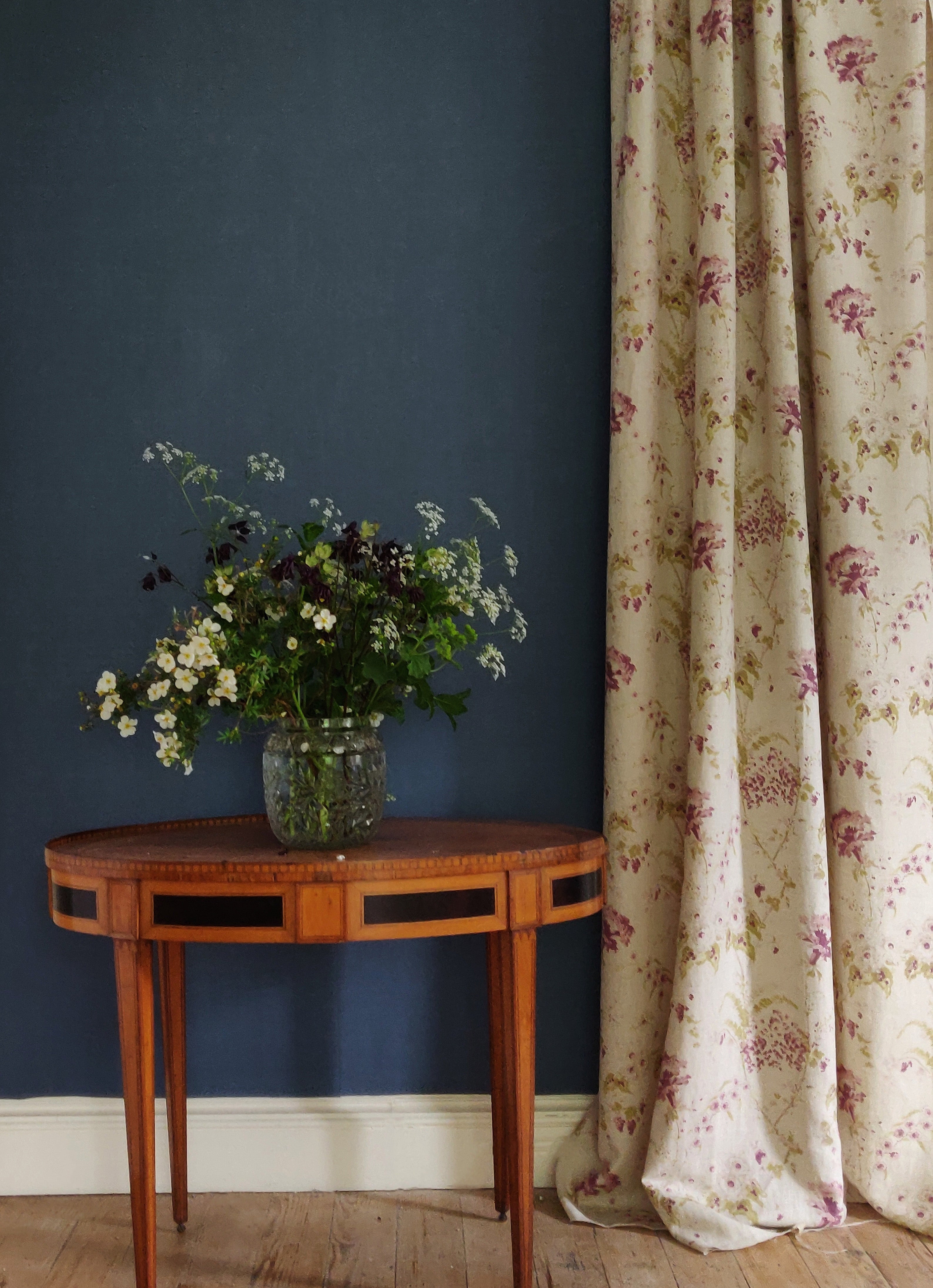 Linen Print Wallpaper - Loch Blue Design | Peel and Stick Removable Wallpaper for Bedroom, Living Room & Office Decor