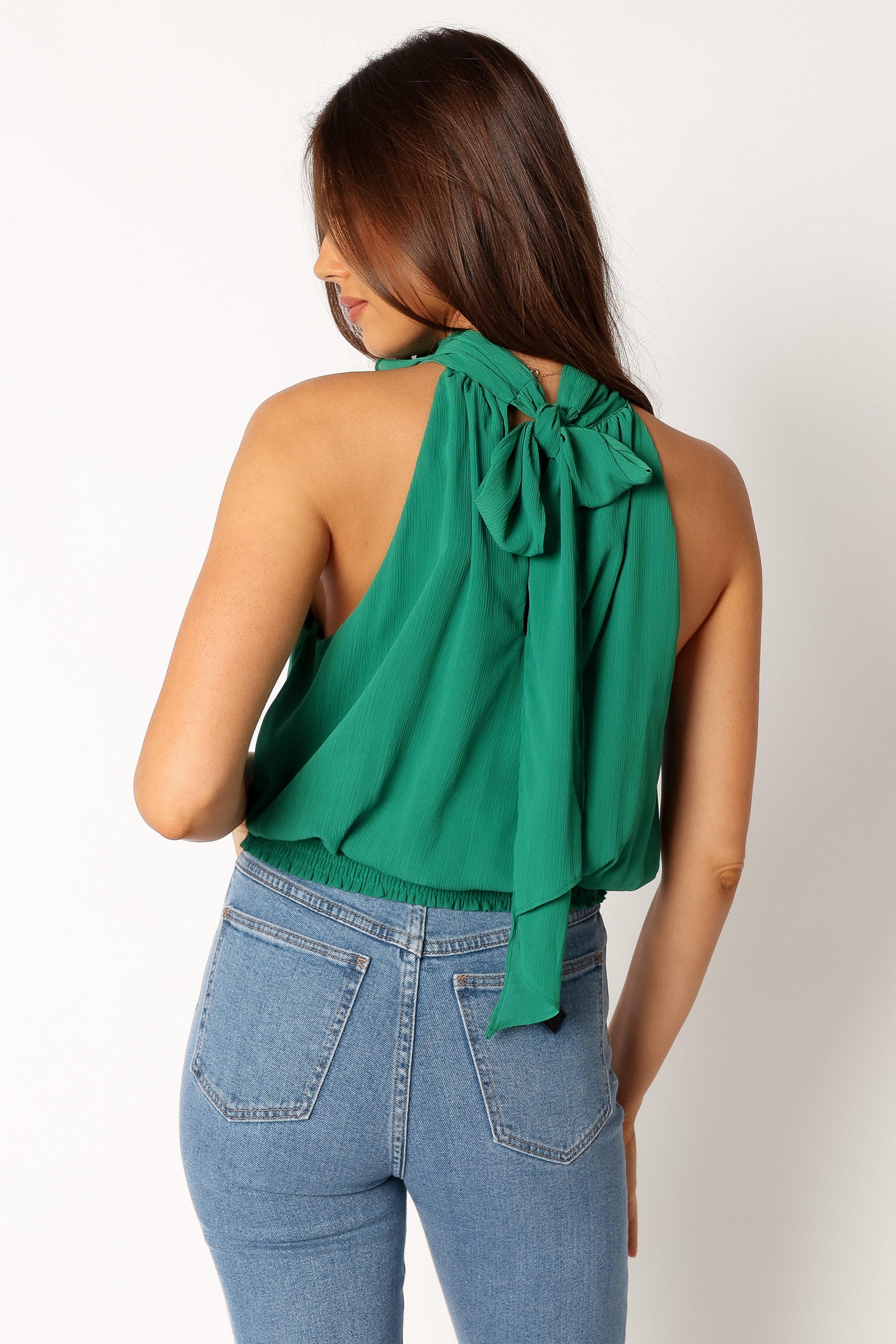 Avery Rosette Detail Top - Women's Fashion Blouse in Green | Perfect for Casual Wear, Office Outfits & Date Nights