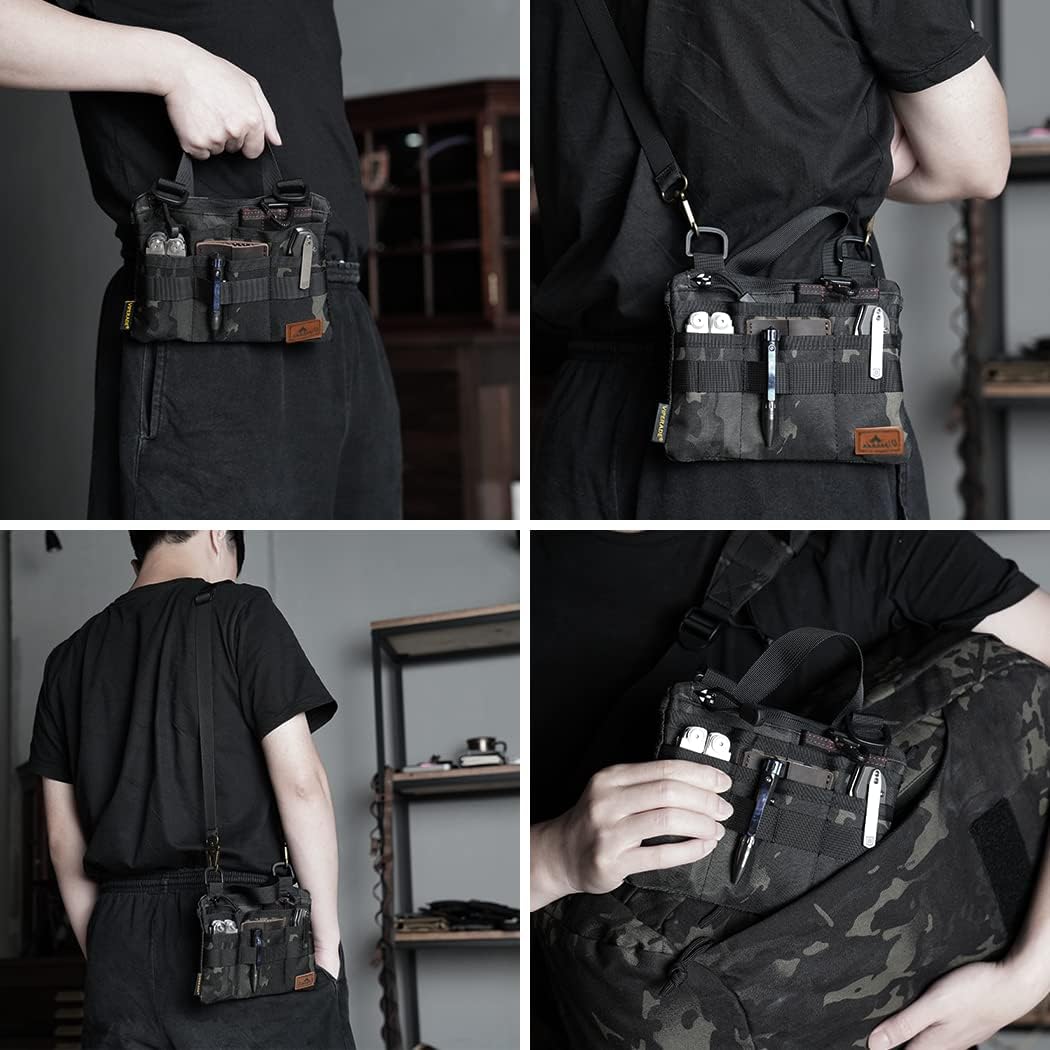 Viperade VE5 EDC Pocket Organizer for Men – 7-Pocket Nylon EDC Bag, Multi-Functional Tool Pouch with Belt Loop – Perfect for Everyday Carry, Tactical Gear & Outdoor Adventures