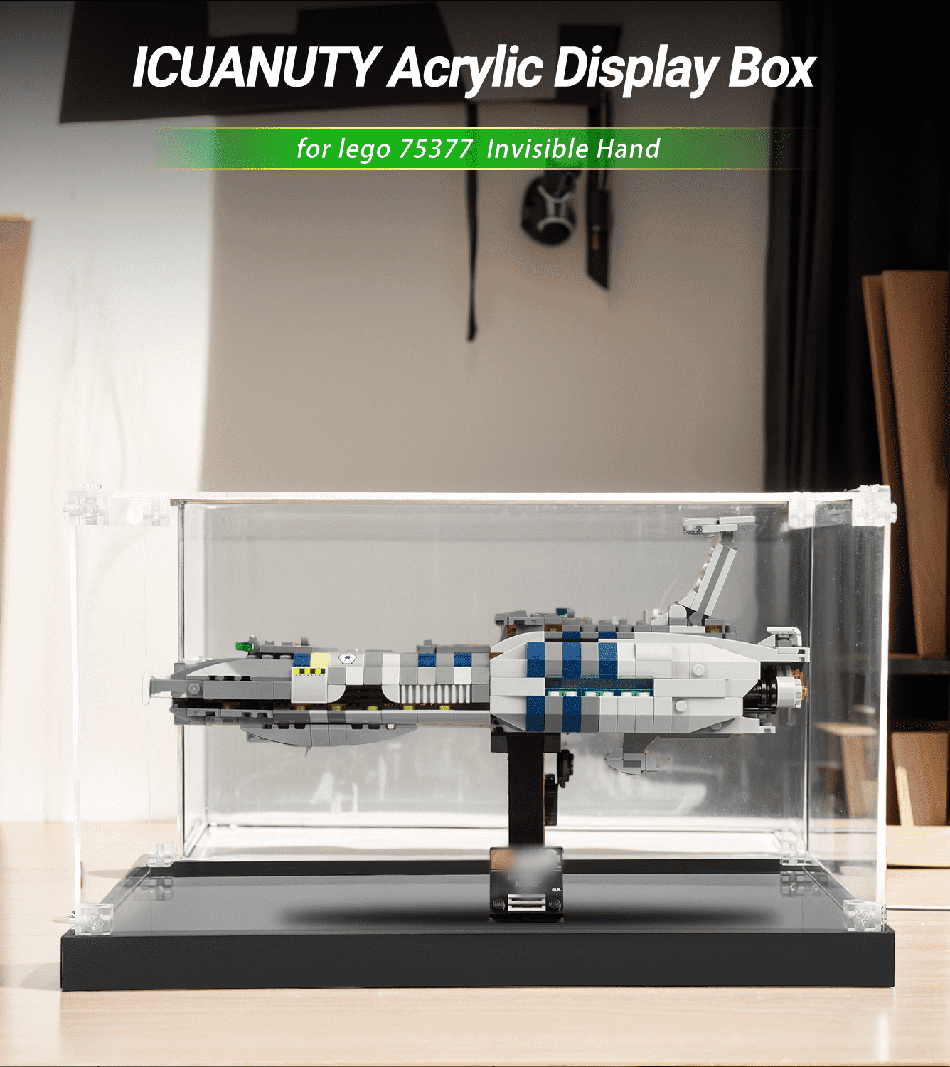 LEGO Star Wars Invisible Hand 75377 Display Case - Clear Acrylic Protection for Collectible Models | Perfect for Showcasing & Preserving Your Star Wars LEGO Collection at Home or Office