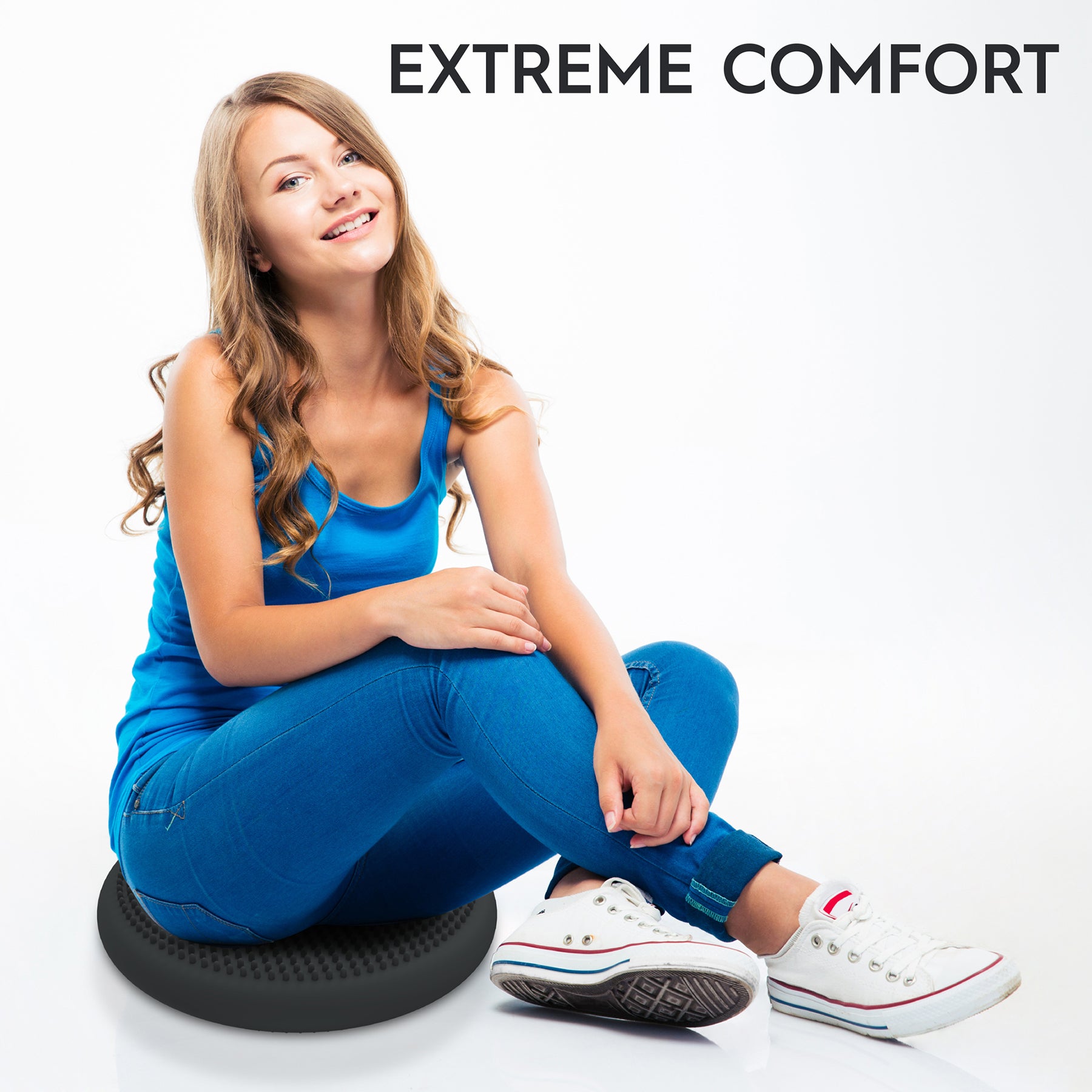 Bouncyband Big Wiggle Seat Sensory Cushion for Kids - Dark Gray - Improve Focus & Balance - Perfect for Classroom, Home & ADHD Therapy