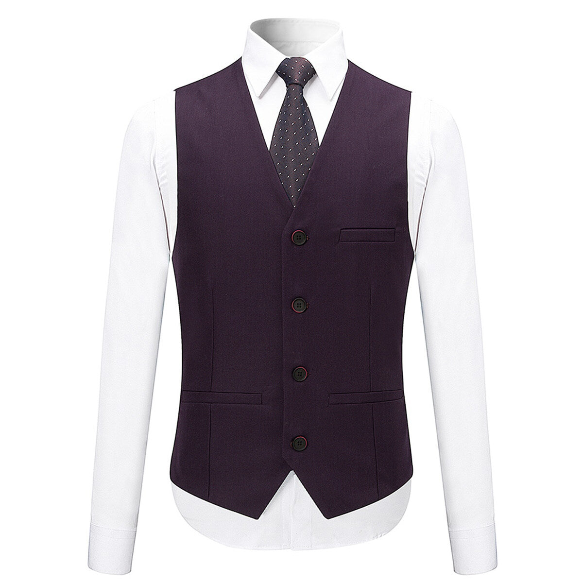 3 Piece Slim Fit Solid Color Jacket Smart Wedding Formal Suit Purple for Men - Elegant Business Attire, Office Wear & Special Occasions