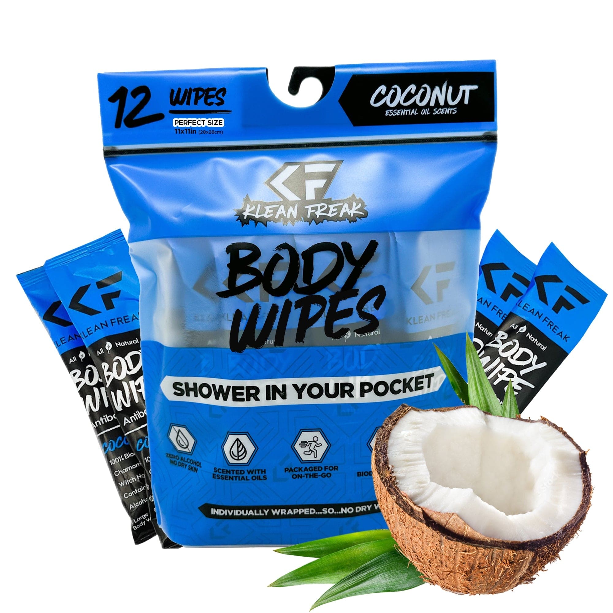 12 Pack Refreshing Body Wipes for Adults - On-The-Go Cleansing, Gym, Travel & Outdoor Activities | Gentle & Moisturizing Skin Care