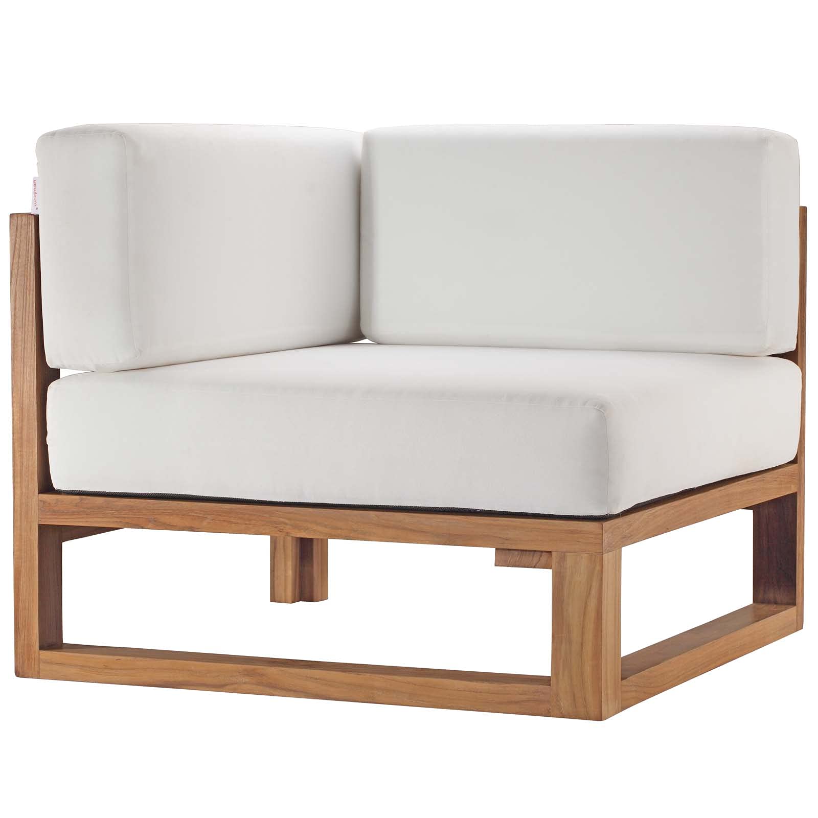 Modern Brown Natural White Wood Sofa Corner Chair for Outdoor Patio, Balcony, Cafe, Bistro, Garden, Hotel – Perfect for Relaxing and Entertaining