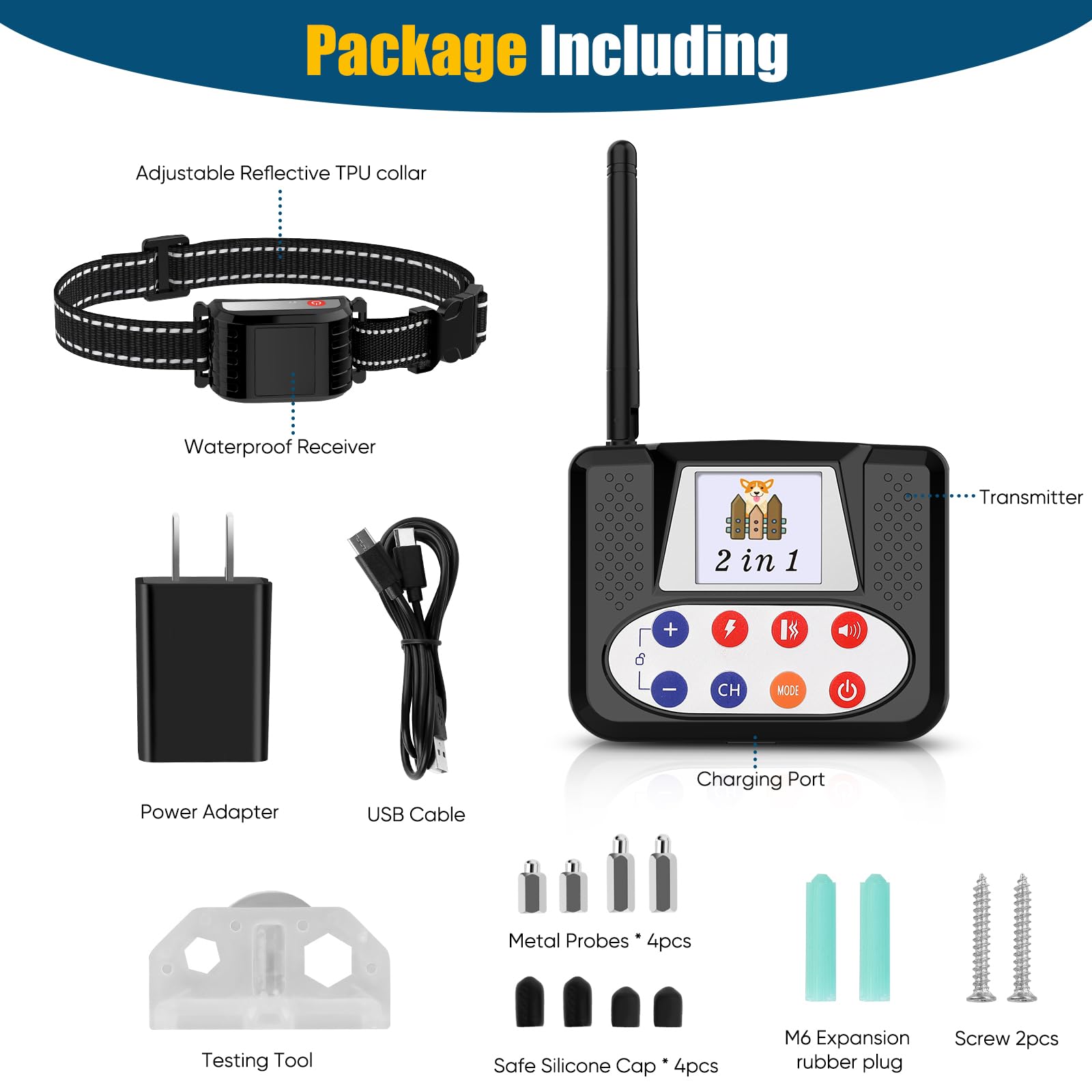 Wireless Dog Fence System with LCD Color Screen & Remote Training Collar - Adjustable Electric Pet Fence for Small, Medium & Large Dogs - Perfect for Backyard, Farm & Outdoor Dog Training