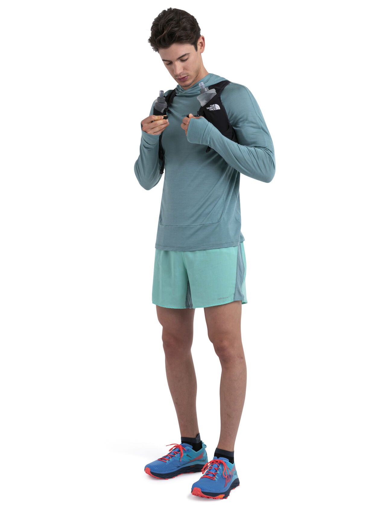 125 Cool Lite Merino Blend Sphere Long Sleeve Hoodie for Men - Breathable & Lightweight Performance Hooded Sweatshirt - Perfect for Hiking, Running & Outdoor Activities