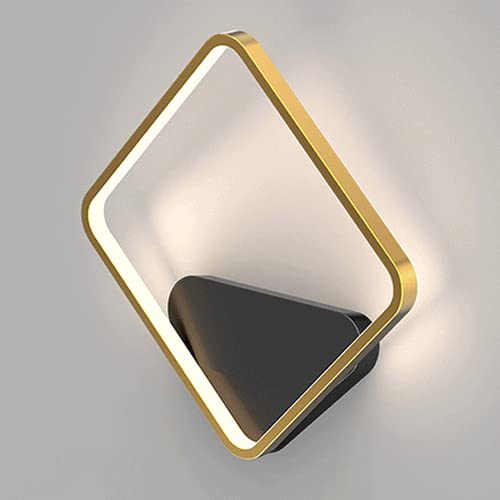 Diamond-Shaped Iron Acrylic Wall Light - Modern LED Wall Lamp in Black & Gold - Indoor Wall Art Decoration for Living Room, Corridor, Bedroom & Bedside Lighting - Energy-Efficient Home Decor