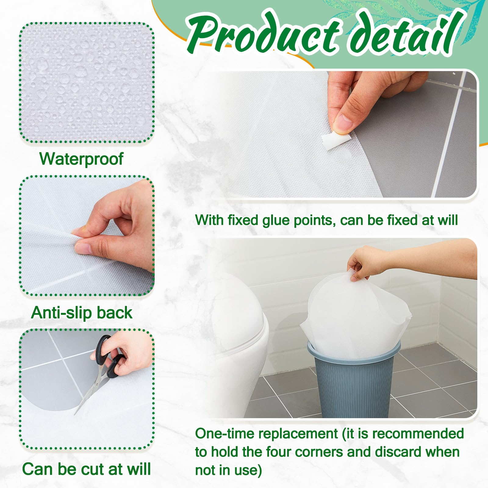 25-Pack Disposable Toilet Floor Mats 24