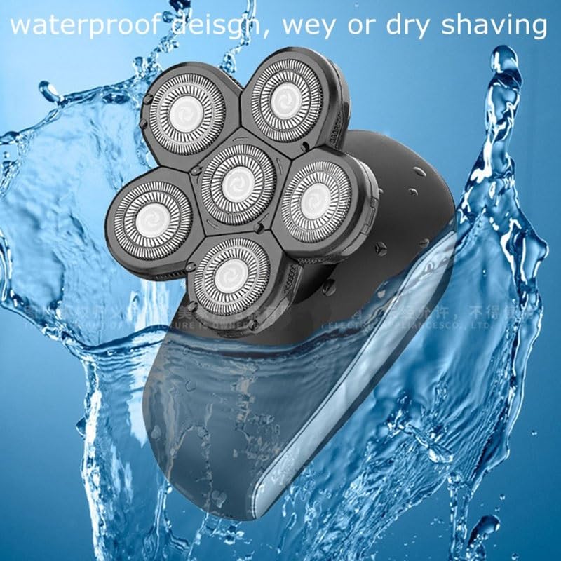 Premium Electric Head Shaver for Bald Men - Rechargeable Wet/Dry Hair & Beard Trimmer with 3D Floating Blades - Ideal for Home, Travel & Gym Use