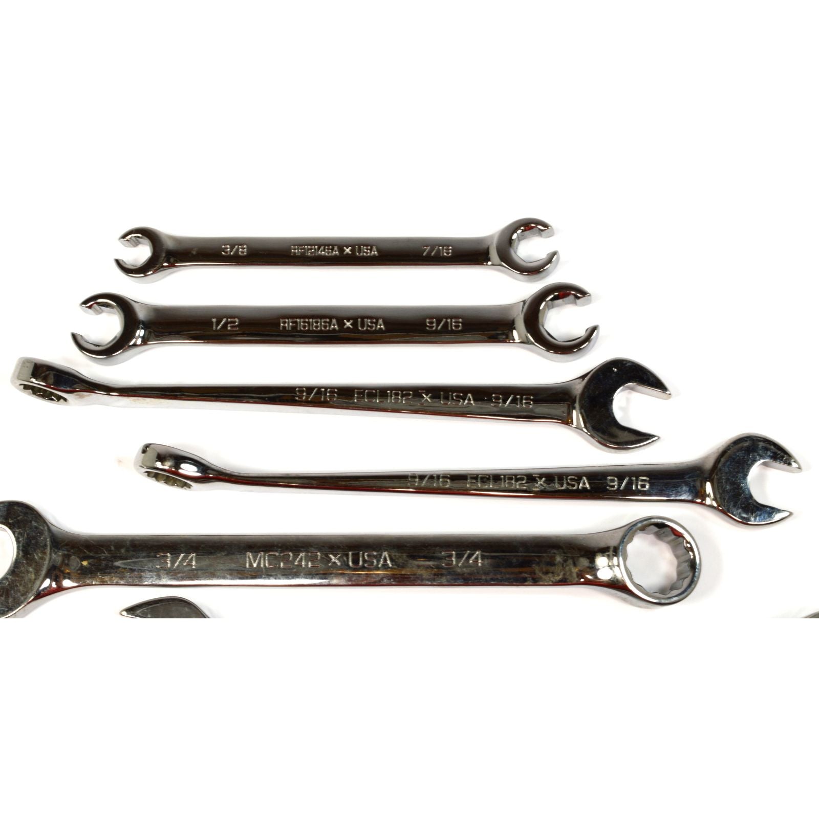 Premium 7-Piece Mixed Type Wrench Set - SAE Combination & Flare Nut Wrenches with Ergonomic Grip for Automotive Repair, Plumbing, and DIY Projects