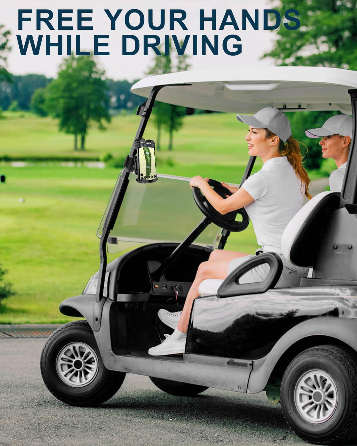 **Magnetic Golf Cart Phone Holder Mount - Vibration Dampener & Ultra-Strong N52 Neodymium Magnets - Compatible with EZGO, Club Car, Yamaha, ICON - Secure Phone Caddy for iPhone, Galaxy, Google Pixel - Perfect for Golfing, Off-Roading & Outdoor Adventures**