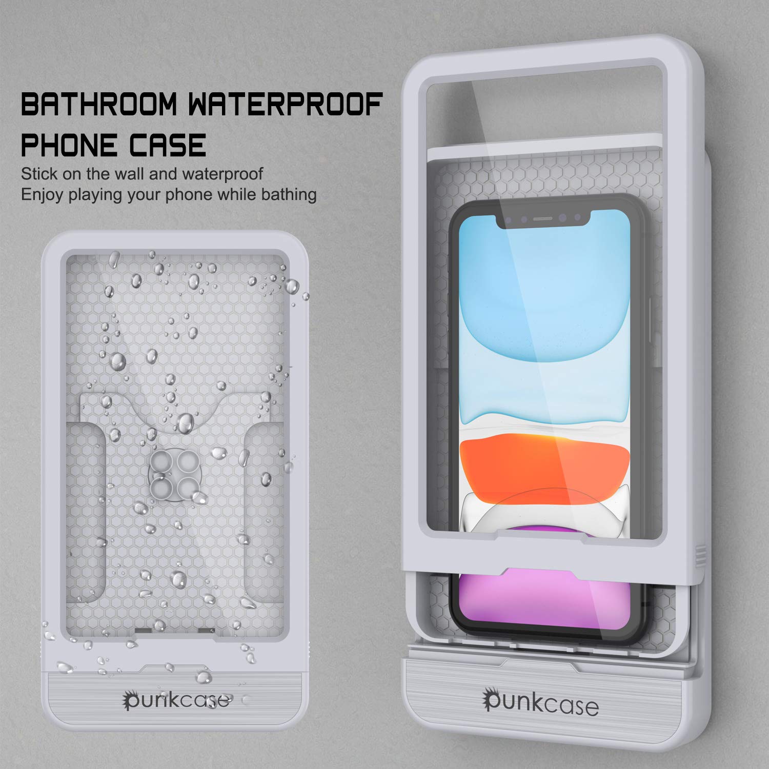 **PunkCase Universal Waterproof Shower Phone Holder - Full Touch Screen Control for All Phones Up to 6.7