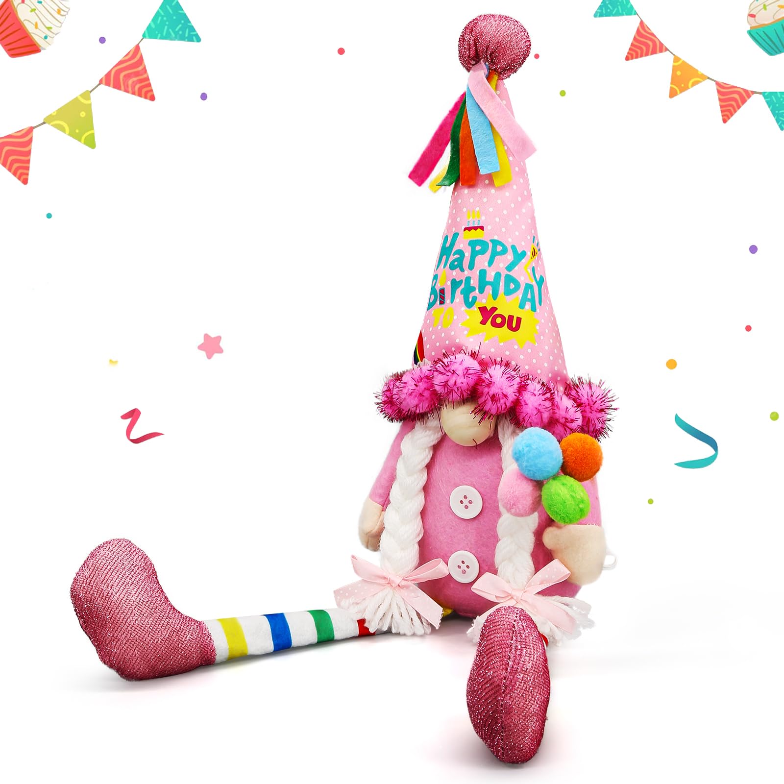 Funny Birthday Gnome Plush Gift for Women - Best Friend, Mom, Sister - Unique Birthday Decorations & Party Supplies | Perfect for Birthdays, Home Decor, and Gifts