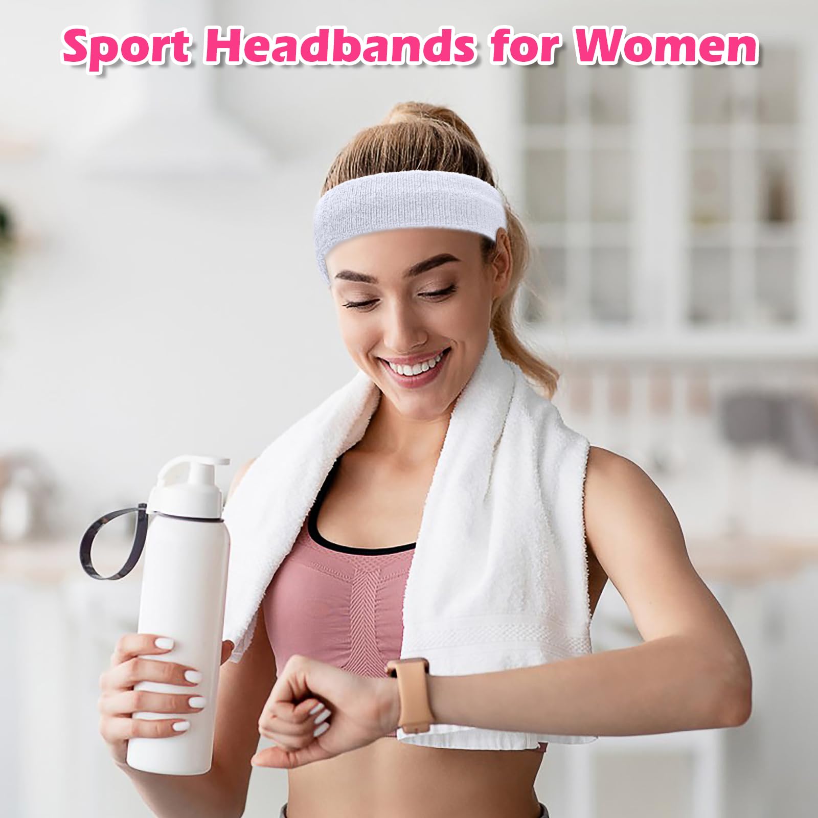 ONUPGO 3-Pack Moisture-Wicking Sports Headbands for Men & Women - Breathable Terry Cloth Sweatbands for Workout, Running, Cycling, Basketball, Tennis & Yoga - Stay Dry During Intense Exercise & Outdoor Activities