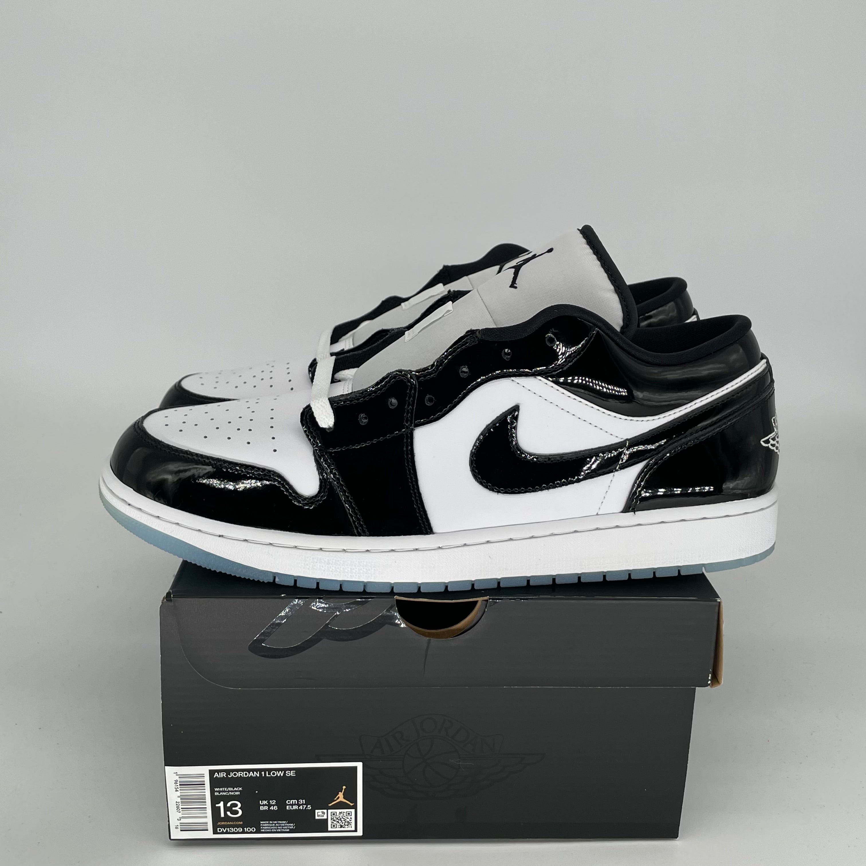 AIR JORDAN 1 LOW CONCORD MEN'S SNEAKERS - SIZE 13 (DV1309-100) - Authentic Retro Basketball Shoes for Casual Wear & Street Style