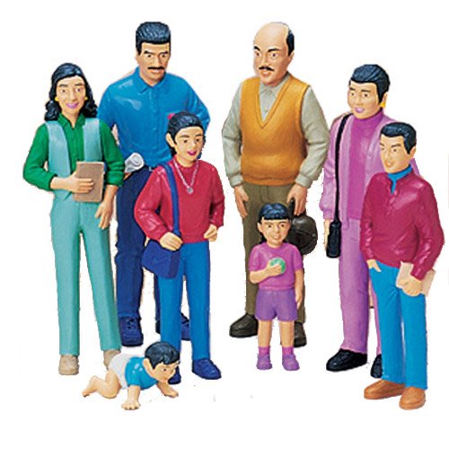 Cre8tive Minds Multi-Ethnic Pretend Play Family Set - 32 Piece Dollhouse Figures for Kids, Diverse Family Role Play Toys for Preschool Learning & Social Development | Perfect for Classroom, Daycare & Home Playtime
