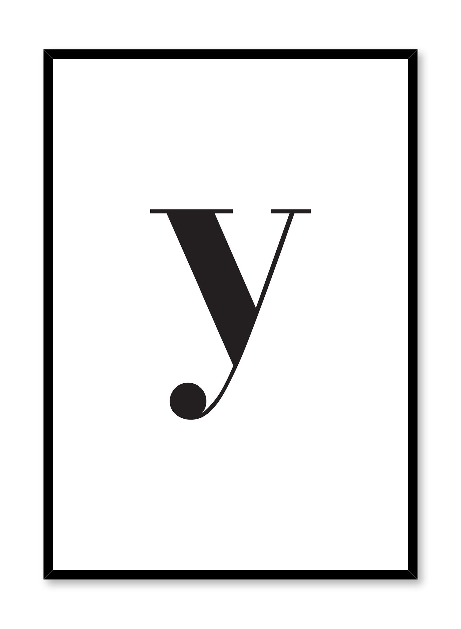 Lowercase Letter Y Poster - Alphabet Learning Decor for Kids' Rooms, Classrooms & Homeschooling