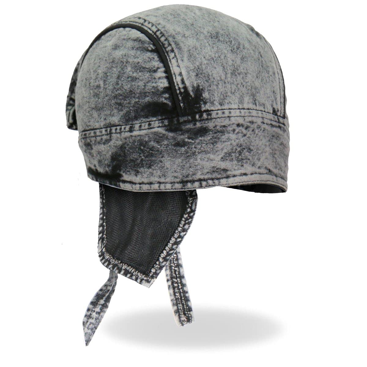 Hot Leathers HWH1107 Charcoal Dye Denim Headwrap - Stylish Motorcycle Bandana for Bikers & Outdoor Enthusiasts - Perfect for Riding, Concerts & Festivals