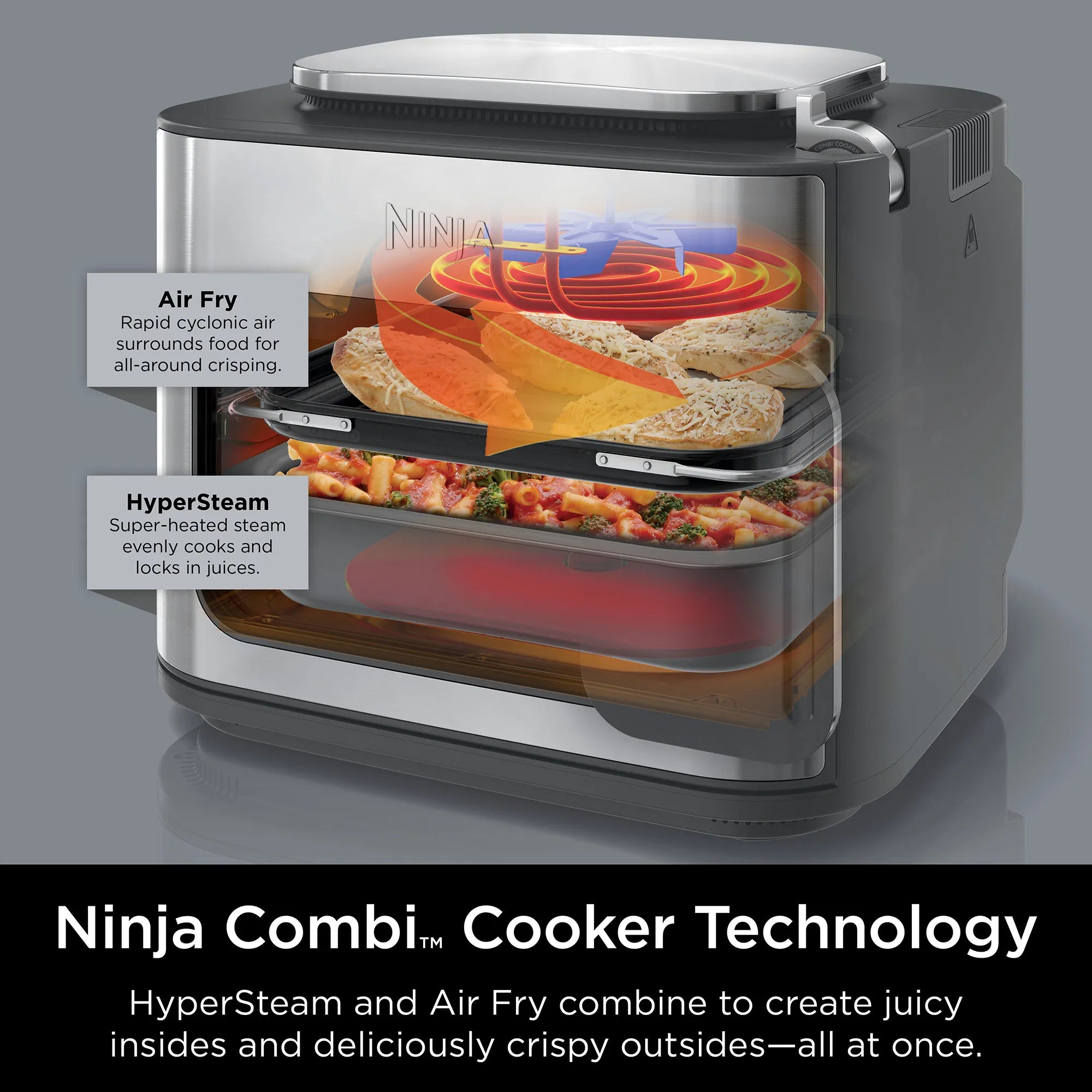Ninja Combi 14-in-1 Multicooker with Air Fryer, Slow Cooker & More - Perfect for Family Dinners, Meal Prep & Healthy Cooking