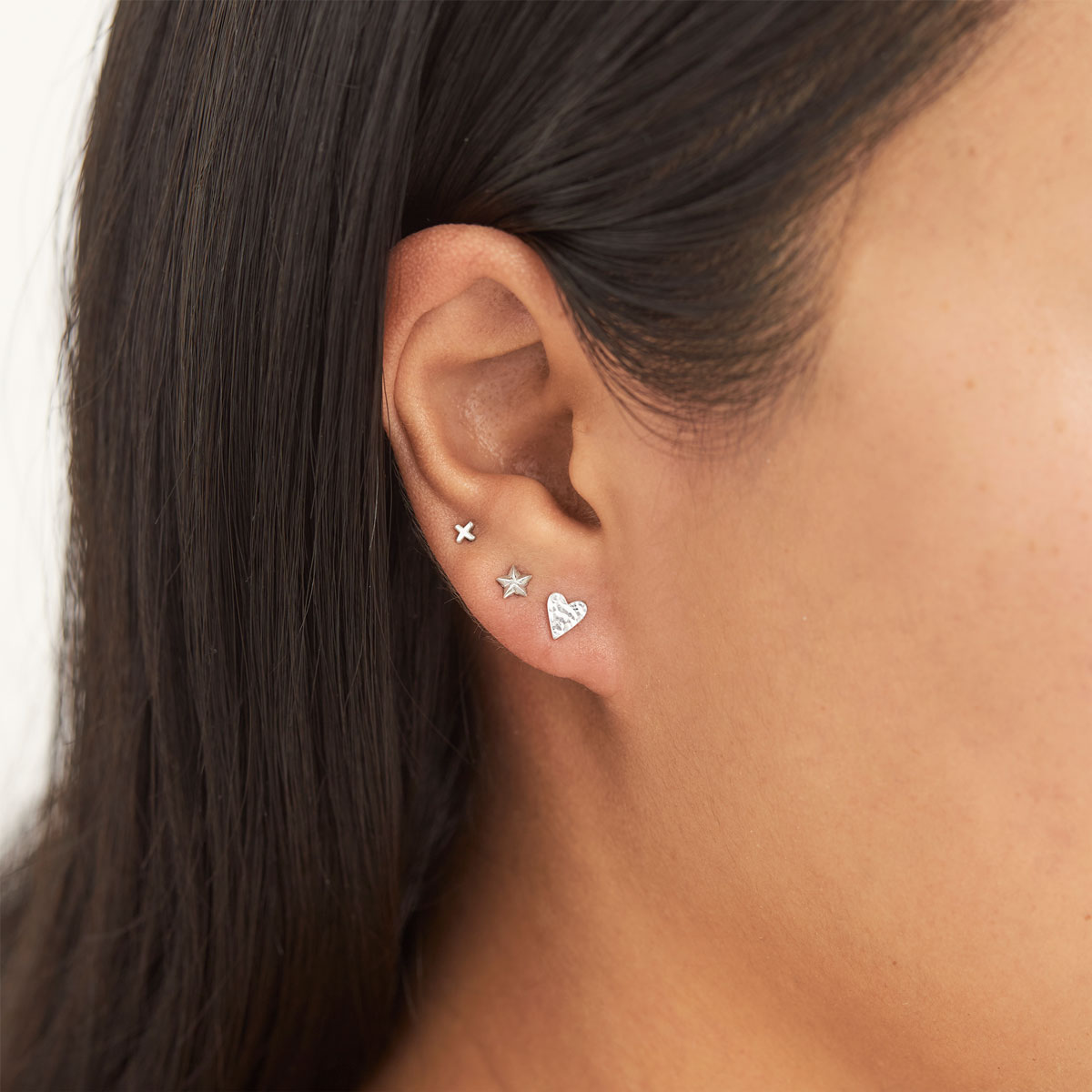Aphrodite Heart Stud Earrings - Sterling Silver Dainty Heart Studs for Women - Perfect for Valentine's Day, Anniversary & Everyday Wear