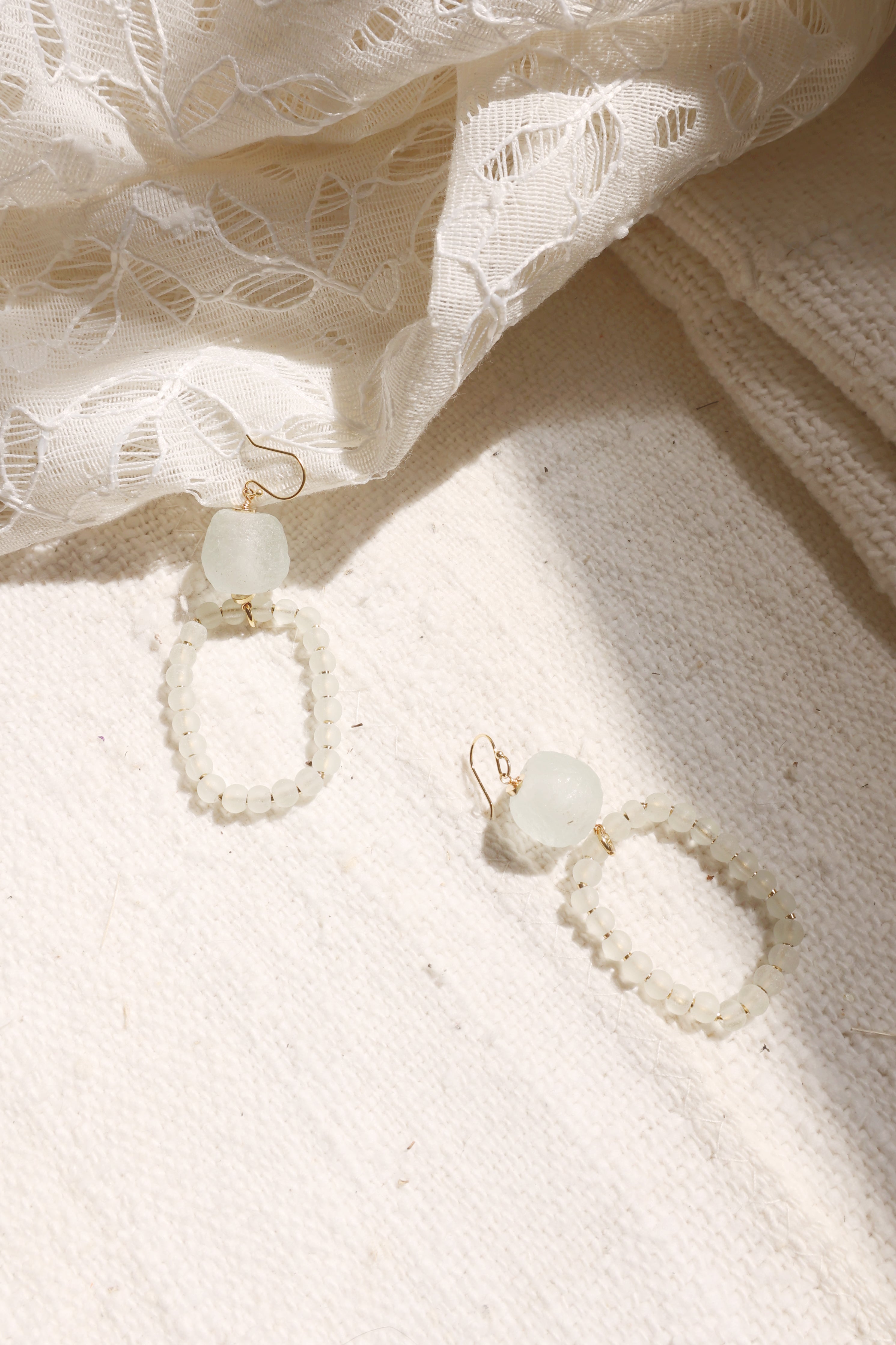 Handmade Seaside Sea Glass Earrings for Women - Boho Beach Jewelry, Dangle Earrings for Summer Vacation, Wedding, Party & Gift Giving