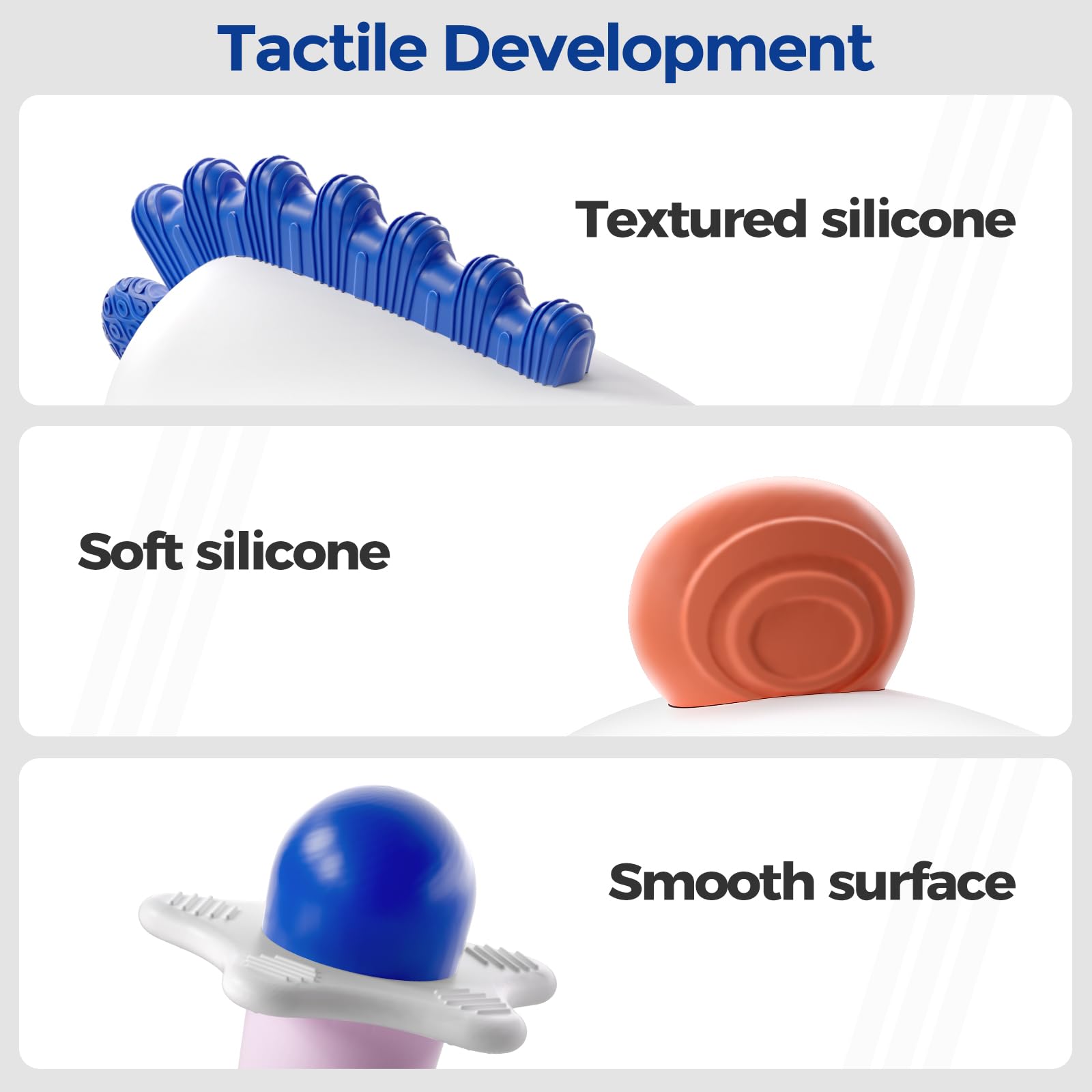 Evoceler Baby Rattles and Shaker Toys - Soft Silicone Teether for 0-12 Months Infants | BPA-Free Sensory Toys for Newborns | Perfect Grasping Size for Baby Boys & Girls | Great for Tummy Time, Early Development & Baby Shower Gifts