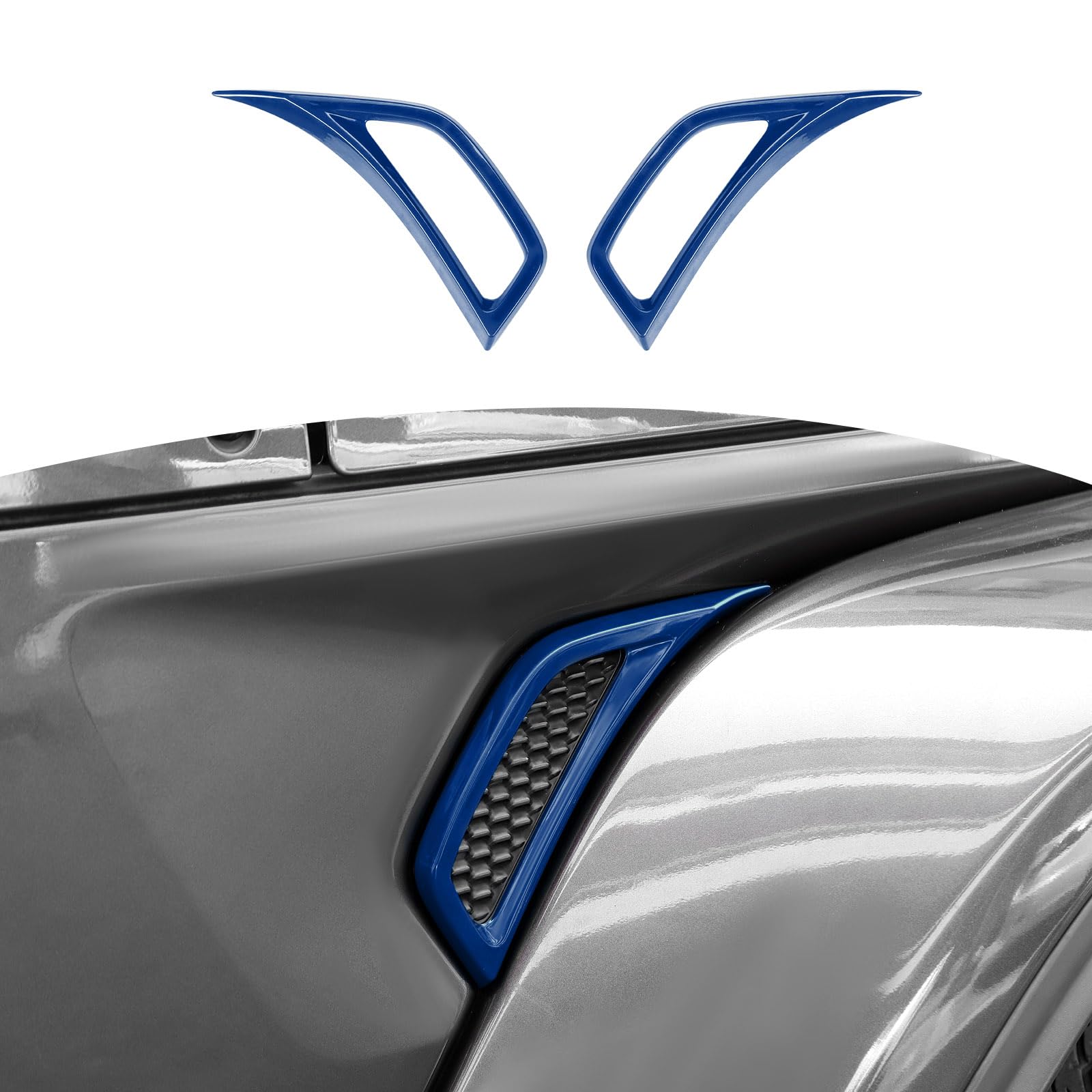 RT-TCZ Side Fender Vent Decal Trim Cover for Jeep Wrangler JL/JLU & Gladiator JT (2018-2024) - Blue Exterior Accessories (2-Piece Set) - Enhance Off-Road Style & Protection