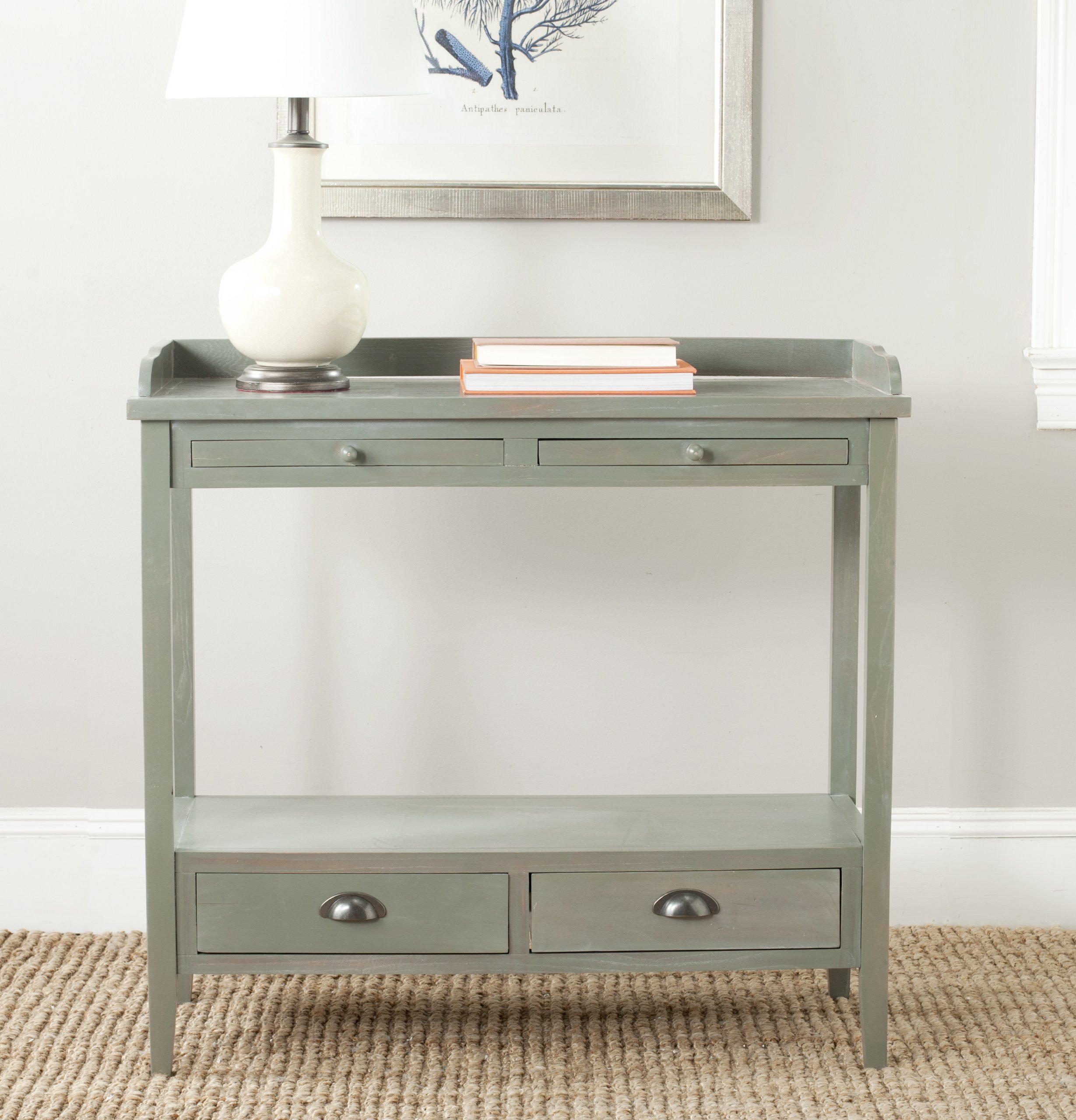 Safavieh American Homes Collection Peter Oak Console Table - Rustic Farmhouse Entryway Table for Hallway, Living Room & Dining Room Decor