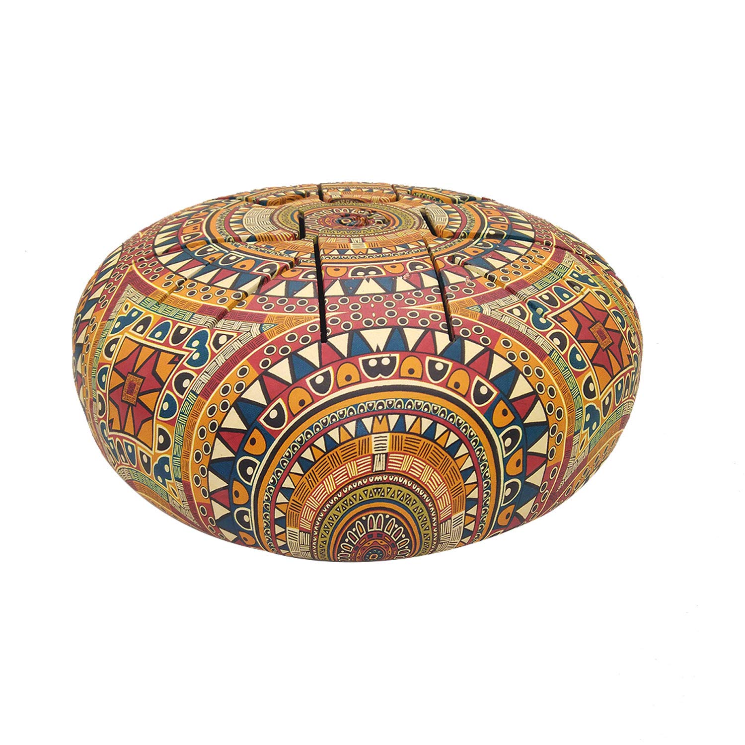 OM Tongue Drum 7 Inch - Steel Handpan Tank Drum with Mallets & Carry Bag | Percussion Musical Instrument for Meditation, Yoga & Relaxation (Cream)