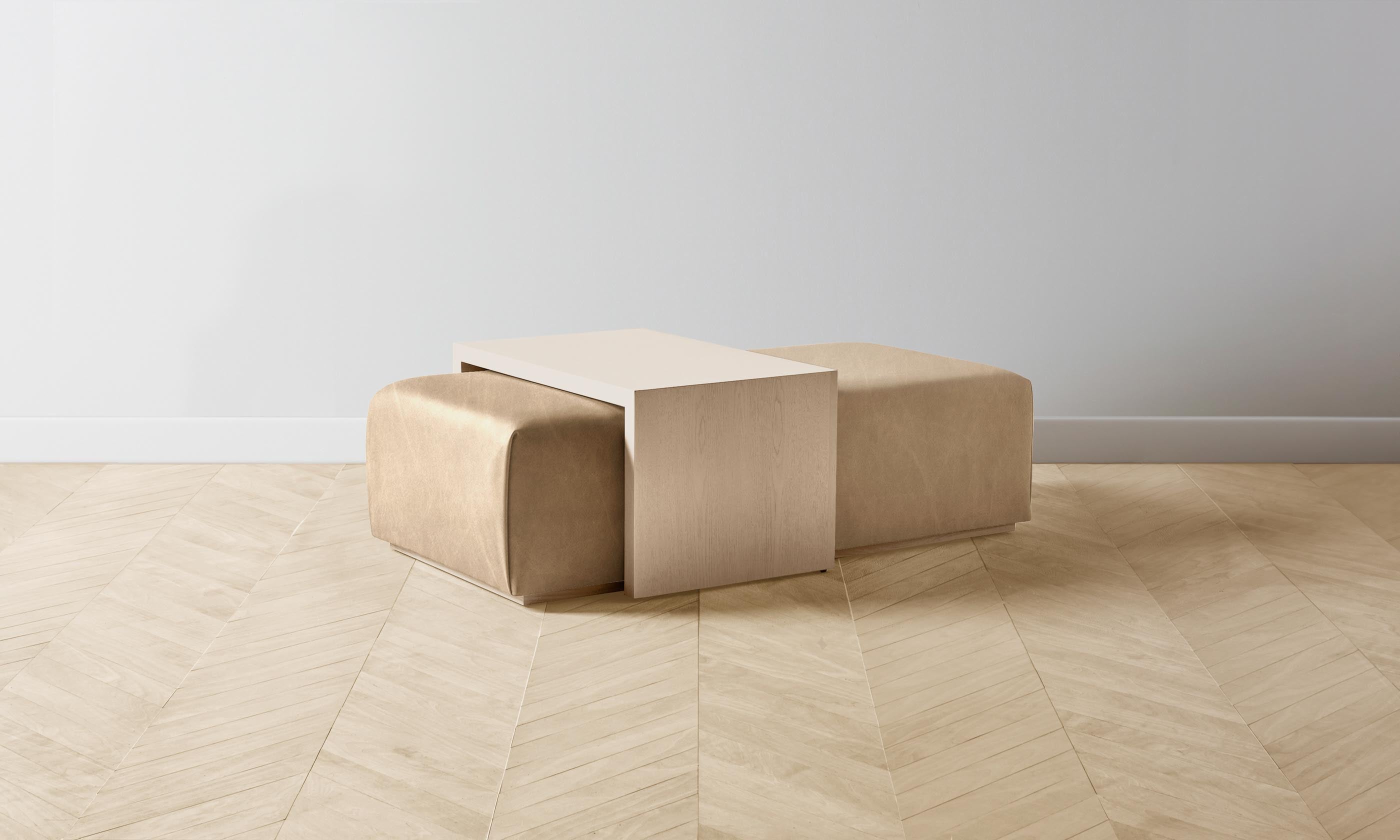 Luxury Tuscan Leather Bowery Ottoman in Camel Brown - Perfect for Living Room, Bedroom & Home Office Decor