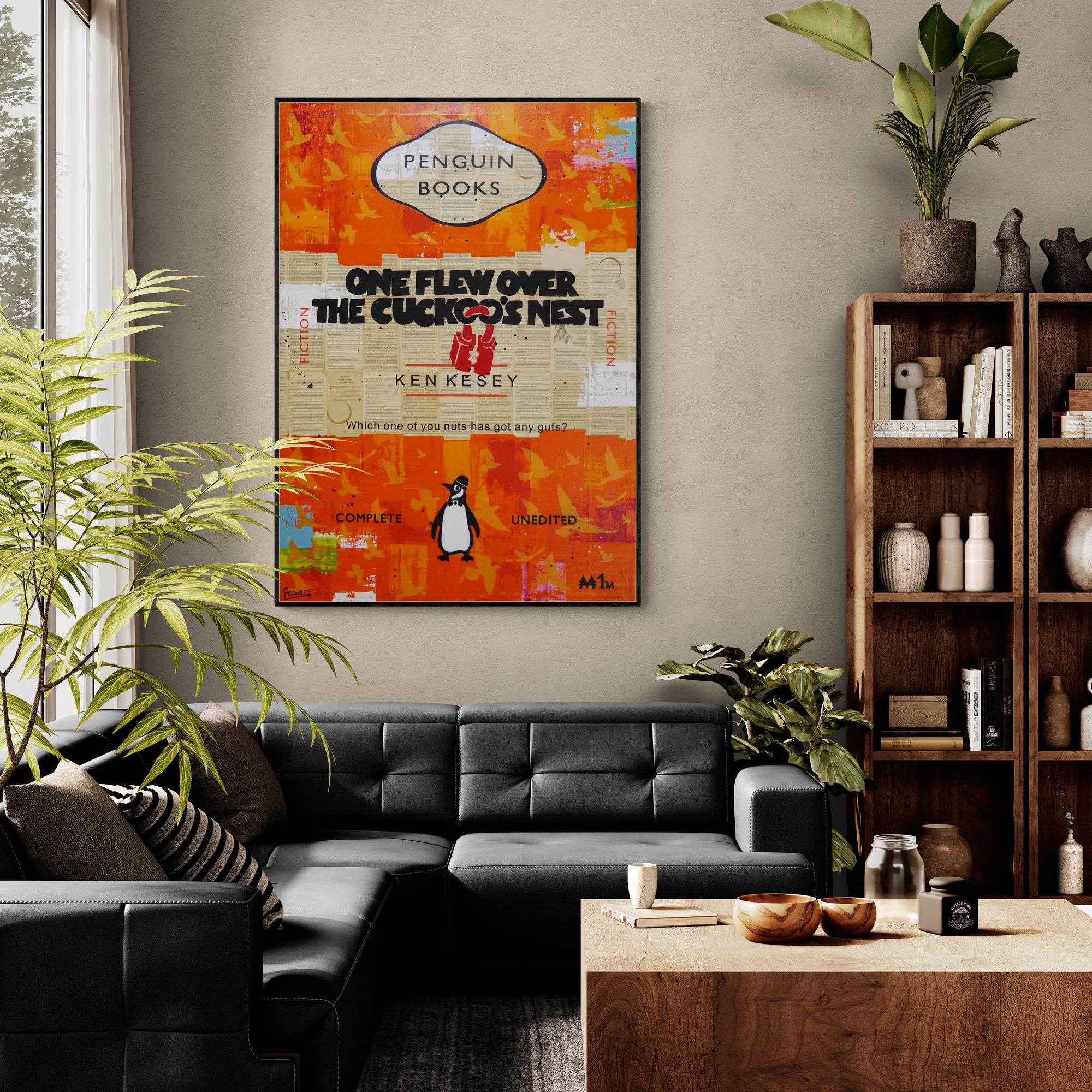 Urban Pop Book Club Painting - 100cm x 140cm Modern Wall Art for Living Room, Bedroom & Office Decor | Cuckoo Artwork