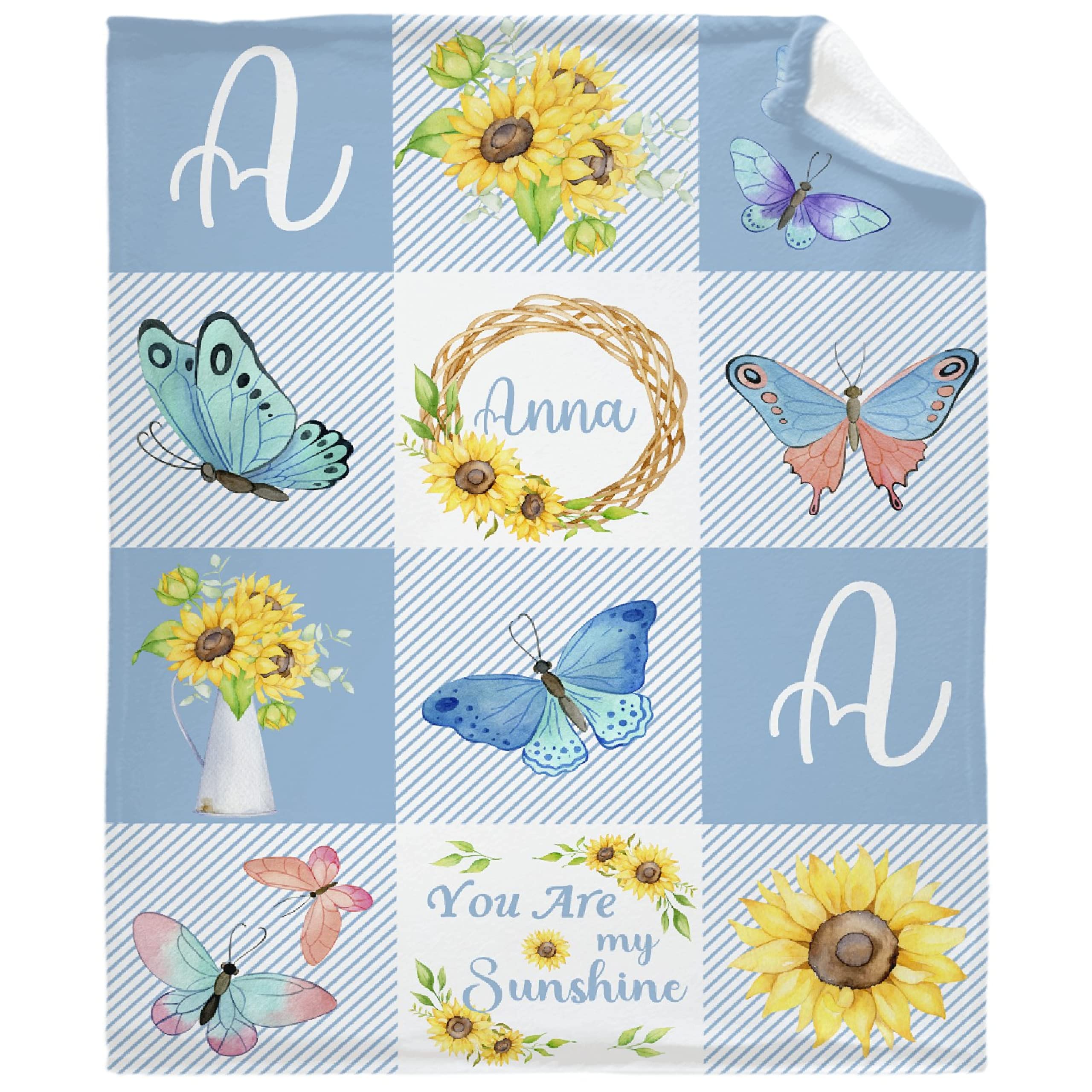 Personalized Baby Blankets for Boys & Girls - Custom Name Baby Blanket Gift | Soft Cozy Fleece Throw Quilt for Newborns & Toddlers (XL Size) - Perfect for Nursery, Stroller, Swaddling & Family Photo Props