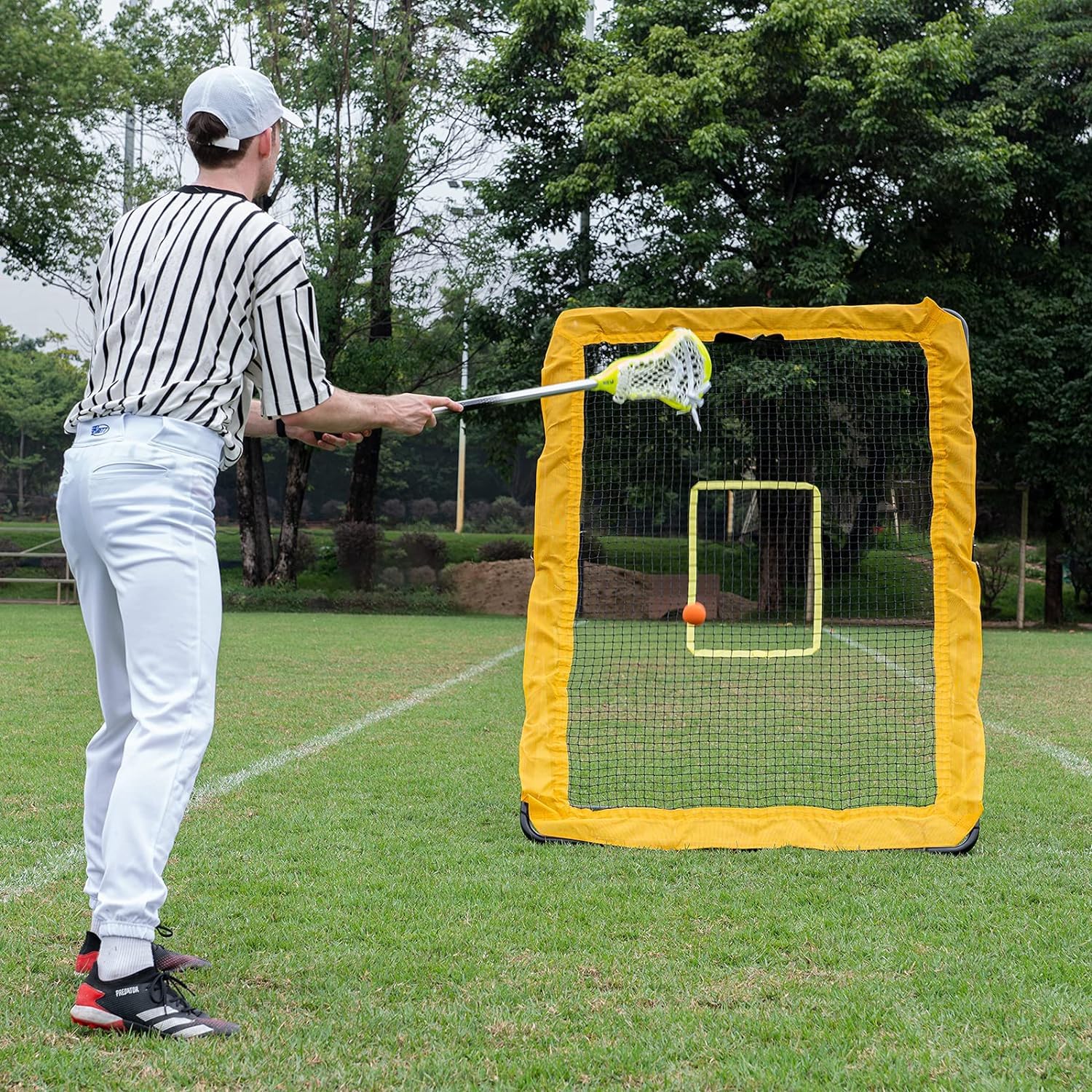 6ft x 4ft Lacrosse Rebounder Net - Baseball & Softball Training Net with Carry Bag | Perfect for Backyard Practice, Team Drills & Solo Training Sessions