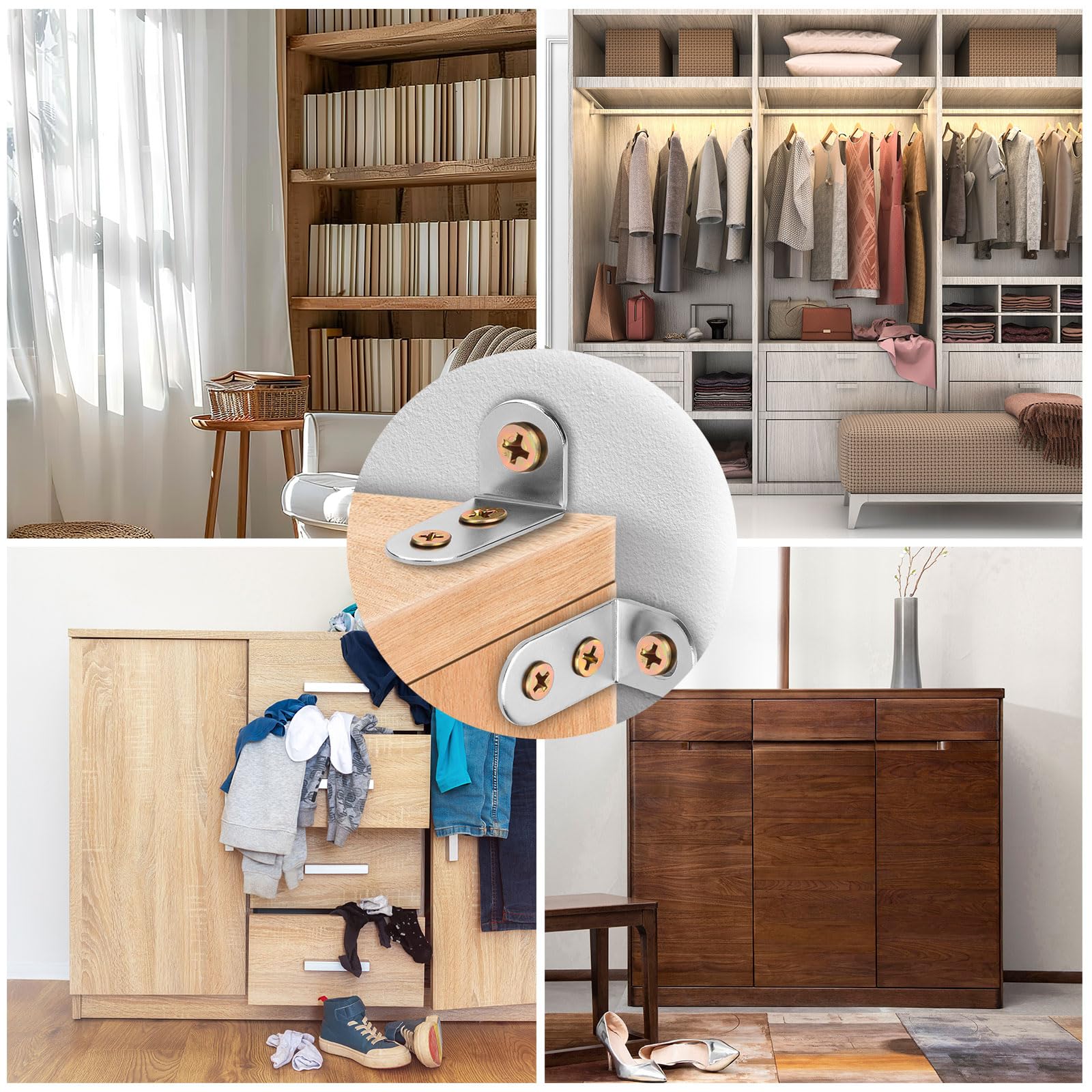 Baby Proofing Furniture Anchors - Heavy Duty Metal Anti-Tip Straps & Wall Brackets for Dressers, Cabinets & Bookshelves | Child Safety Device for Earthquake & Furniture Falling Prevention | Perfect for Nursery, Kids Room & Home Safety