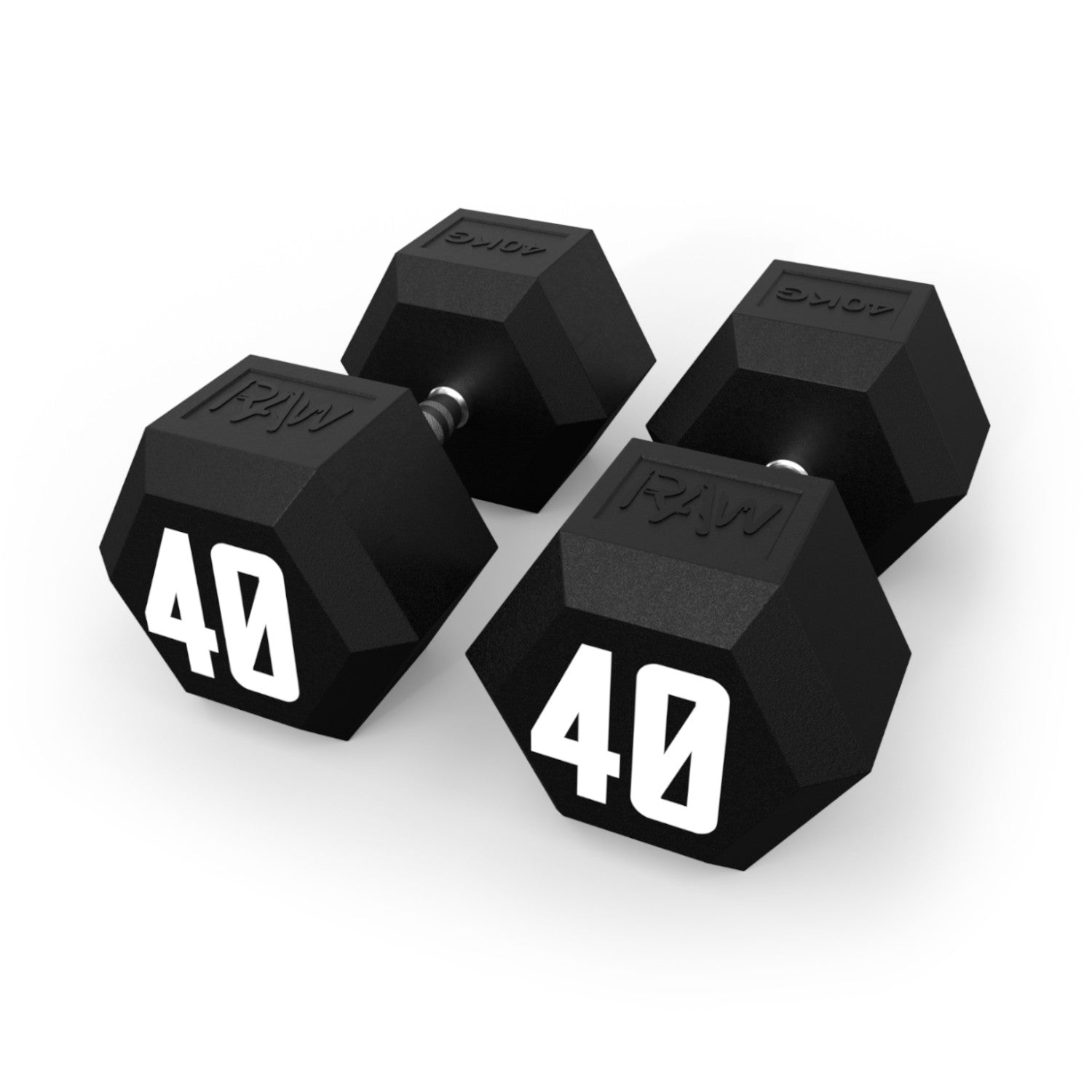 40KG Rubber Hex Dumbbell Pair - Heavy Duty Workout Weights for Home Gym, Strength Training & Fitness - Perfect for CrossFit, Bodybuilding & Weightlifting