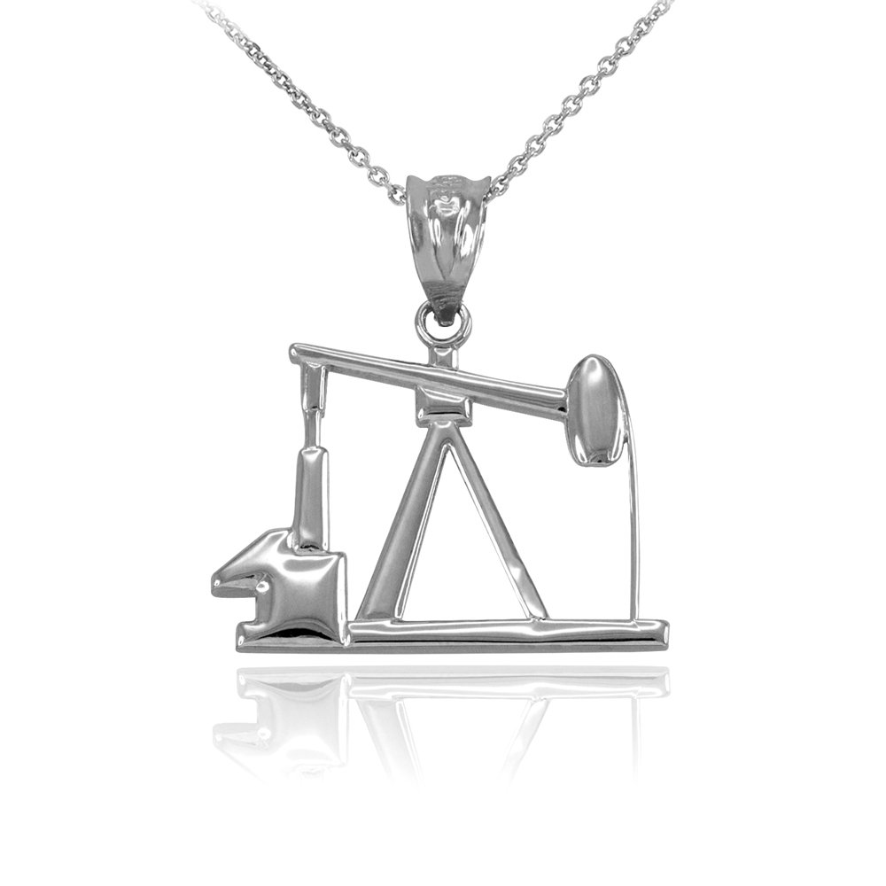 925 Silver Oil Well Pump Charm Necklace for Women - Perfect Gift
