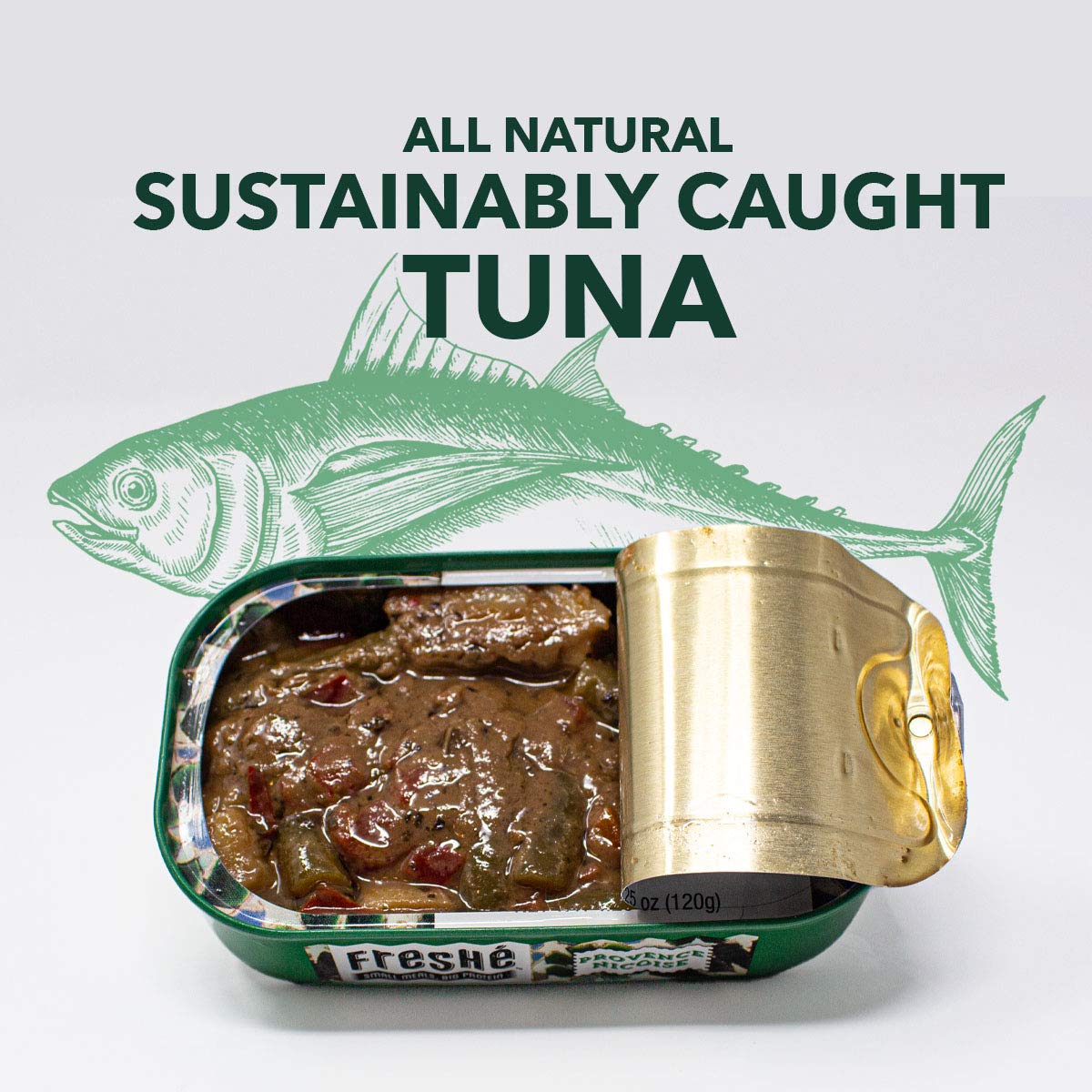 Freshé Gourmet Canned Tuna (Provence Nicoise, 10 Pack) - Healthy High-Protein Snack & Ready-to-Eat Meal - All-Natural, Non-GMO, Wild Caught Tuna - Gluten Free, Keto & Paleo Diet Friendly - Perfect for Lunch Boxes, Camping & Emergency Food Storage