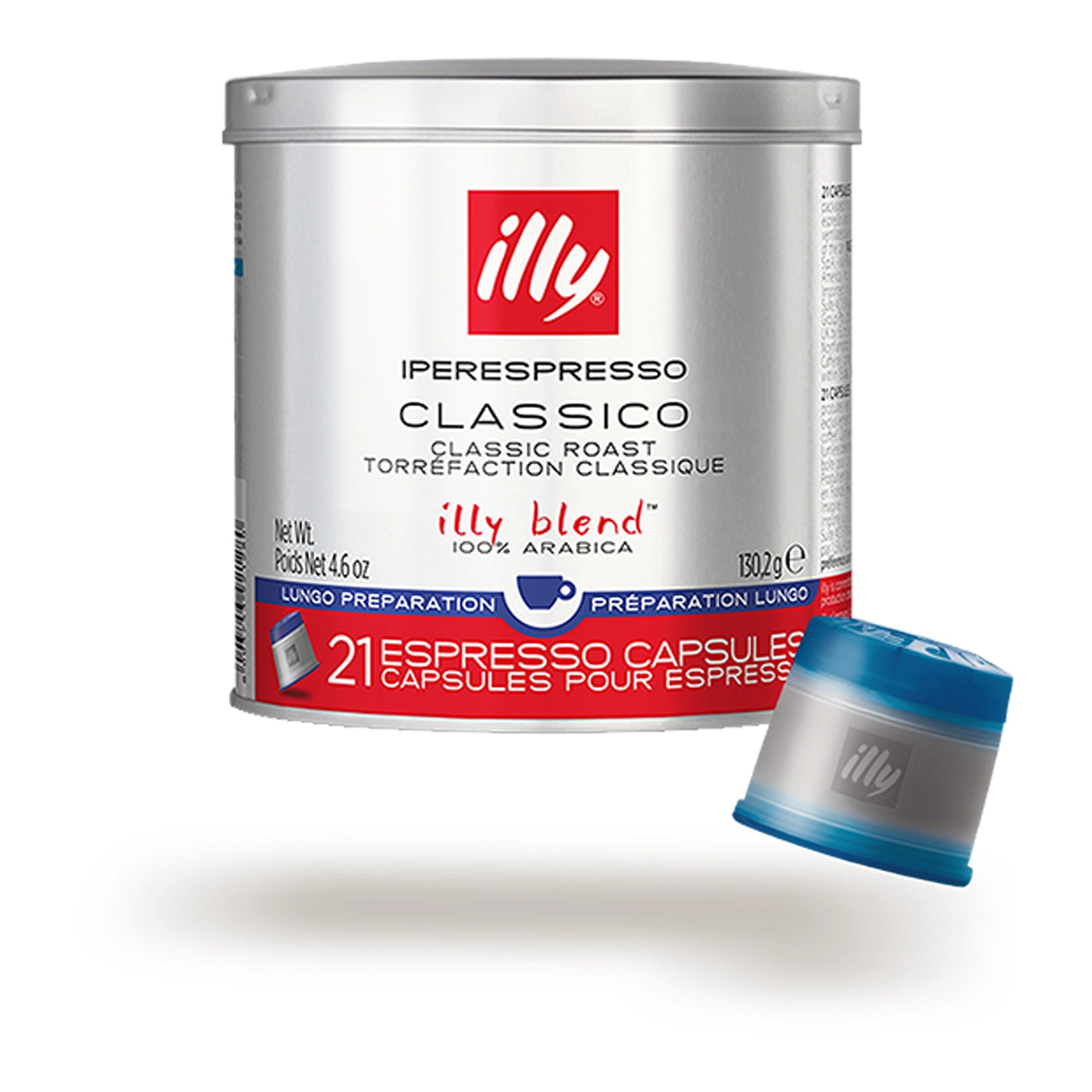 Illy Classico Lungo Medium Roast Espresso Capsules, 21 Count - Compatible with Nespresso Original Machines - Perfect for Home & Office Coffee Brewing