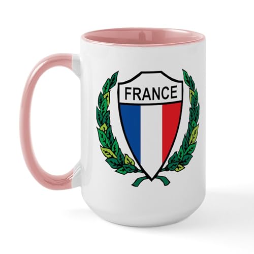 White/Pink Inside - Stylized France Large Mug