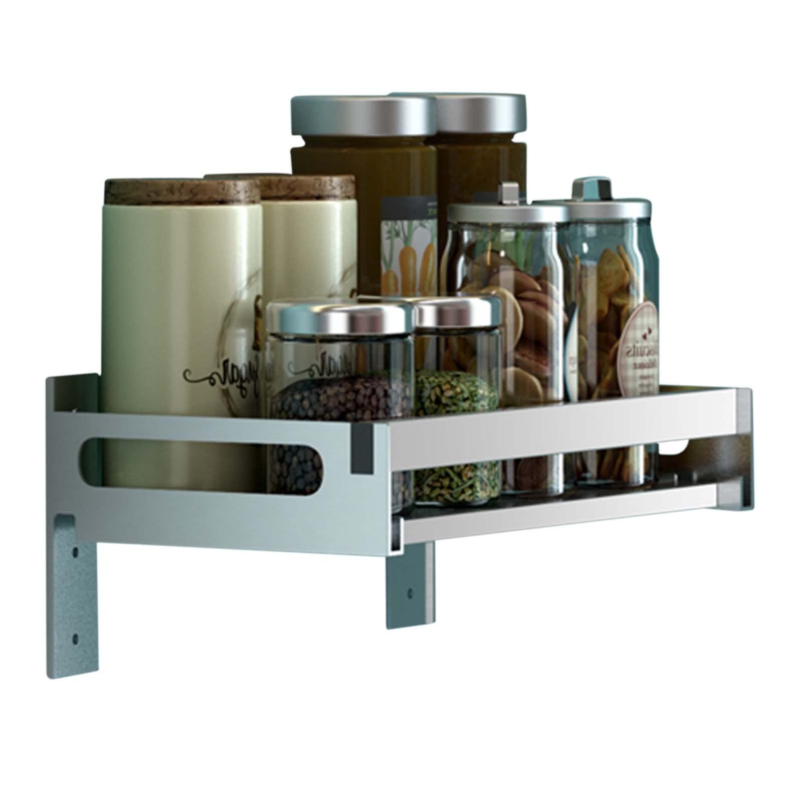 Stainless Steel Kitchen Hanging Rack - No Drill Wall Mount Pot Pan Organizer with Adhesive, Anti-Rust Design for Kitchen & Bathroom Storage (30cm) - Perfect for Small Spaces, Apartment Living & Clutter-Free Organization
