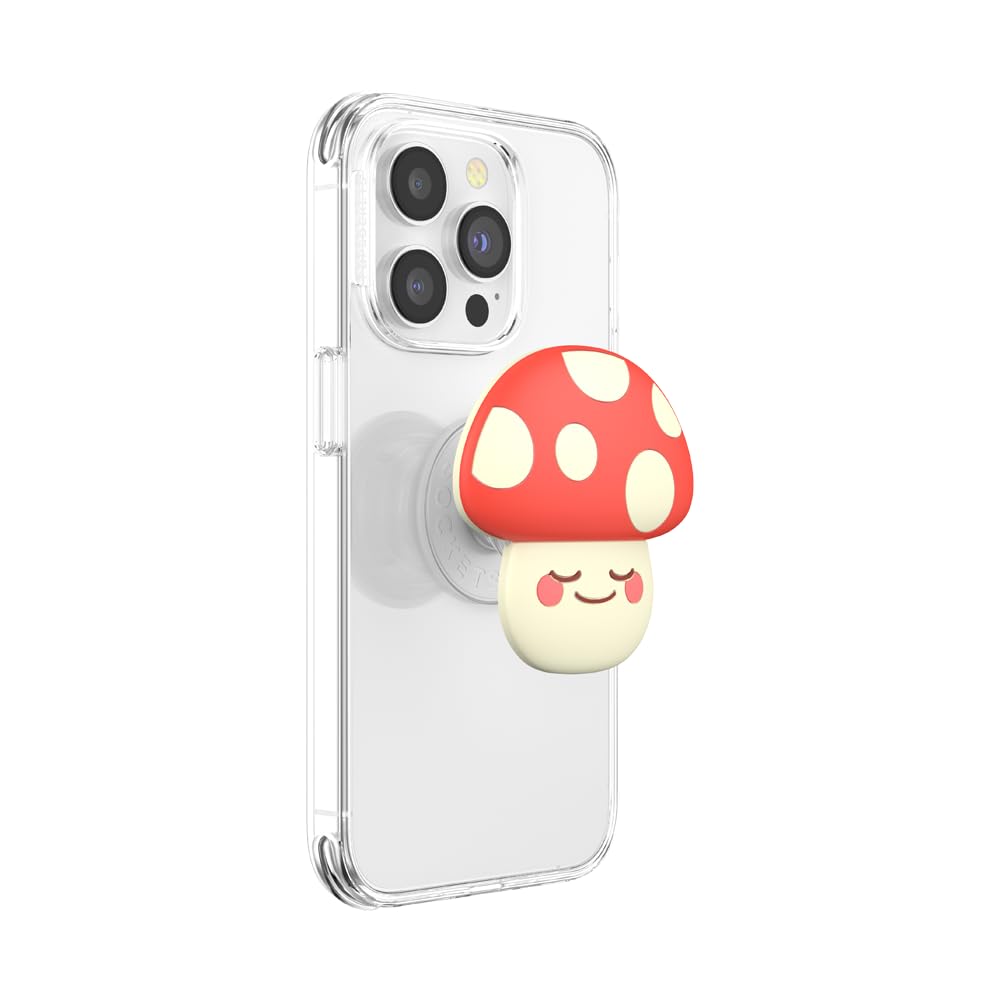 PopSockets Phone Grip with Expanding Kickstand - Adhesive Phone Holder for iPhone & Android - Cute Mushroom Design - Perfect for Watching Videos, Taking Selfies & Secure Phone Handling