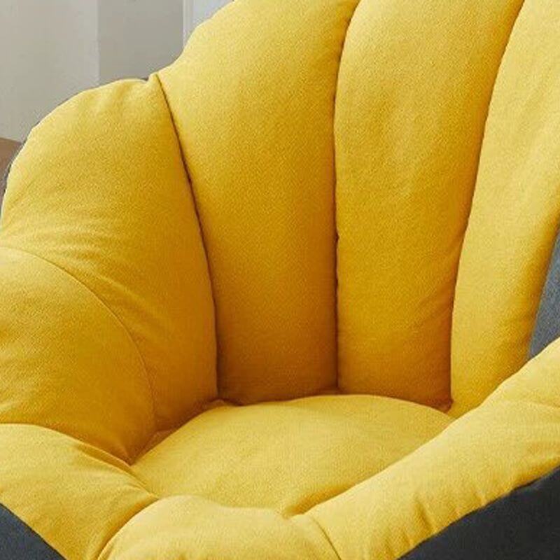 Minimalist Solid Lemon Yellow Cotton Blend Papasan Chair with Removable Slipcover & Sewn Pillow - Cozy Accent Chair for Living Room, Bedroom, or Reading Nook - Perfect for Relaxation and Home Decor