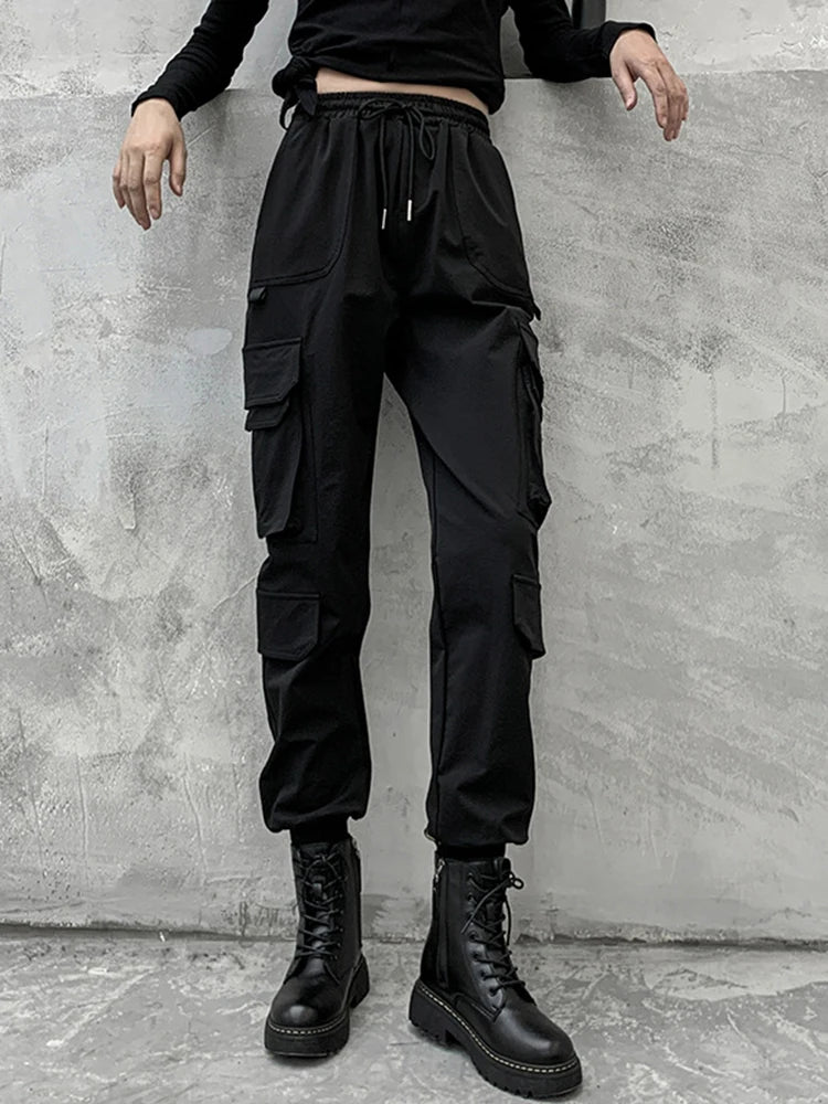 High Elastic Waist Long Harem Pants for Women - Black Loose Fit Fashion Trousers | Comfortable Spring & Autumn Casual Wear 2025 | Perfect for Yoga, Lounge & Street Style Outfits