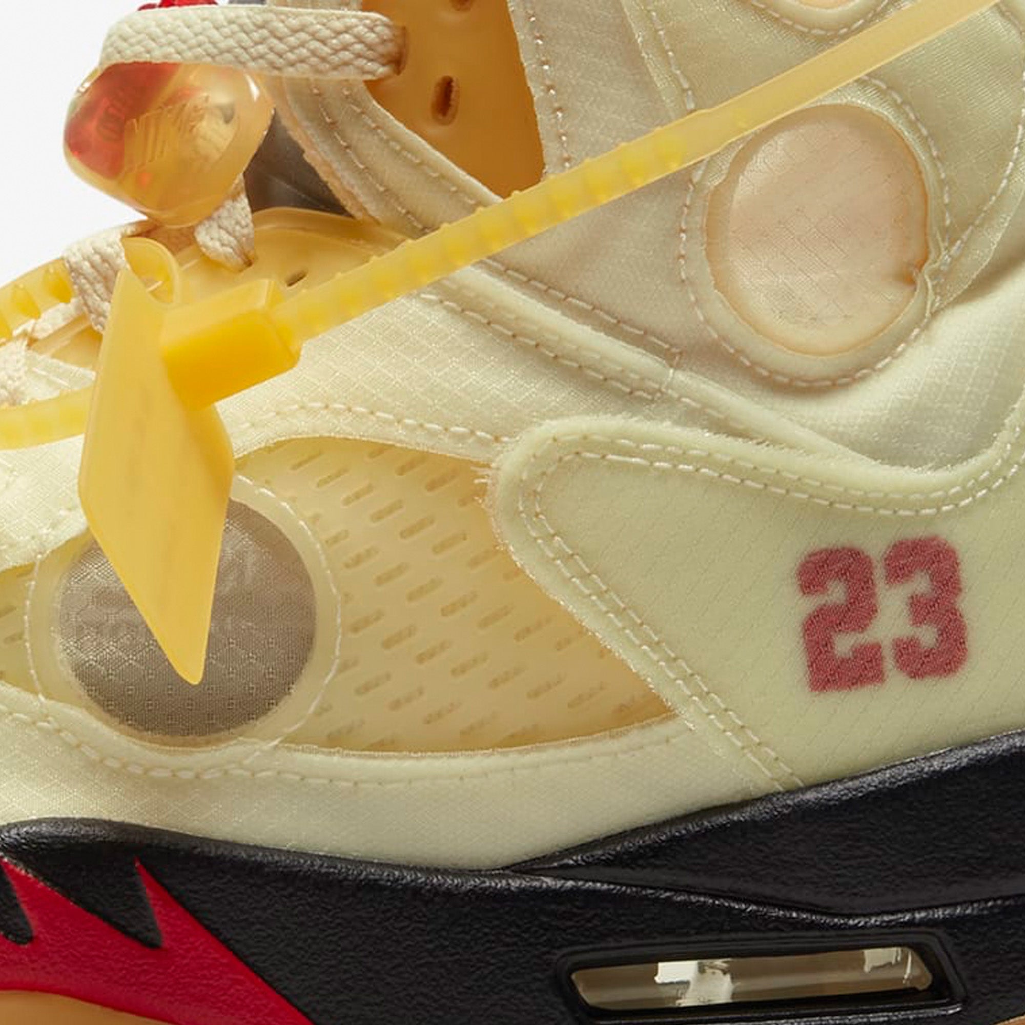 Authentic Air Jordan 5 x Off-White 'Sail' Retro Basketball Shoes - Limited Edition Sneakers for Men | Streetwear Fashion & Basketball Performance