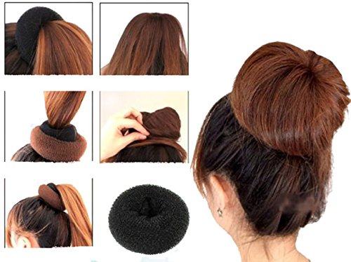 SENECIO™ Magic Donut Hair Volumizer - Stretchable Nylon Wire Bun Maker for Medium & Large Hair - Perfect for Updos, Ponytails & Special Occasions